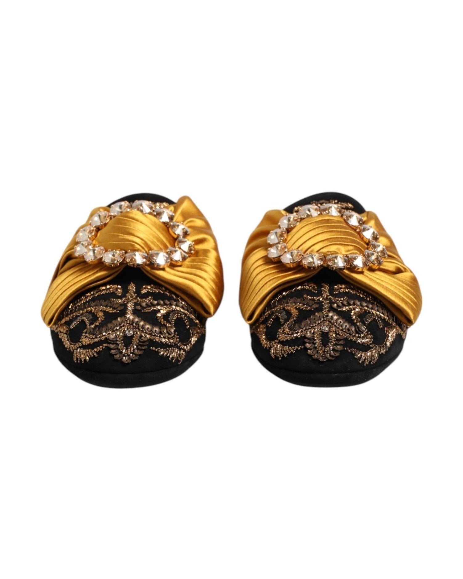 Dolce & Gabbana Multicolor Embellished Flat Sandals Shoes Sandals
