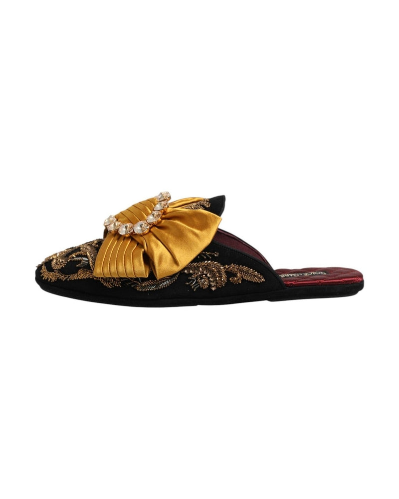 Dolce & Gabbana Multicolor Embellished Flat Sandals Shoes Sandals