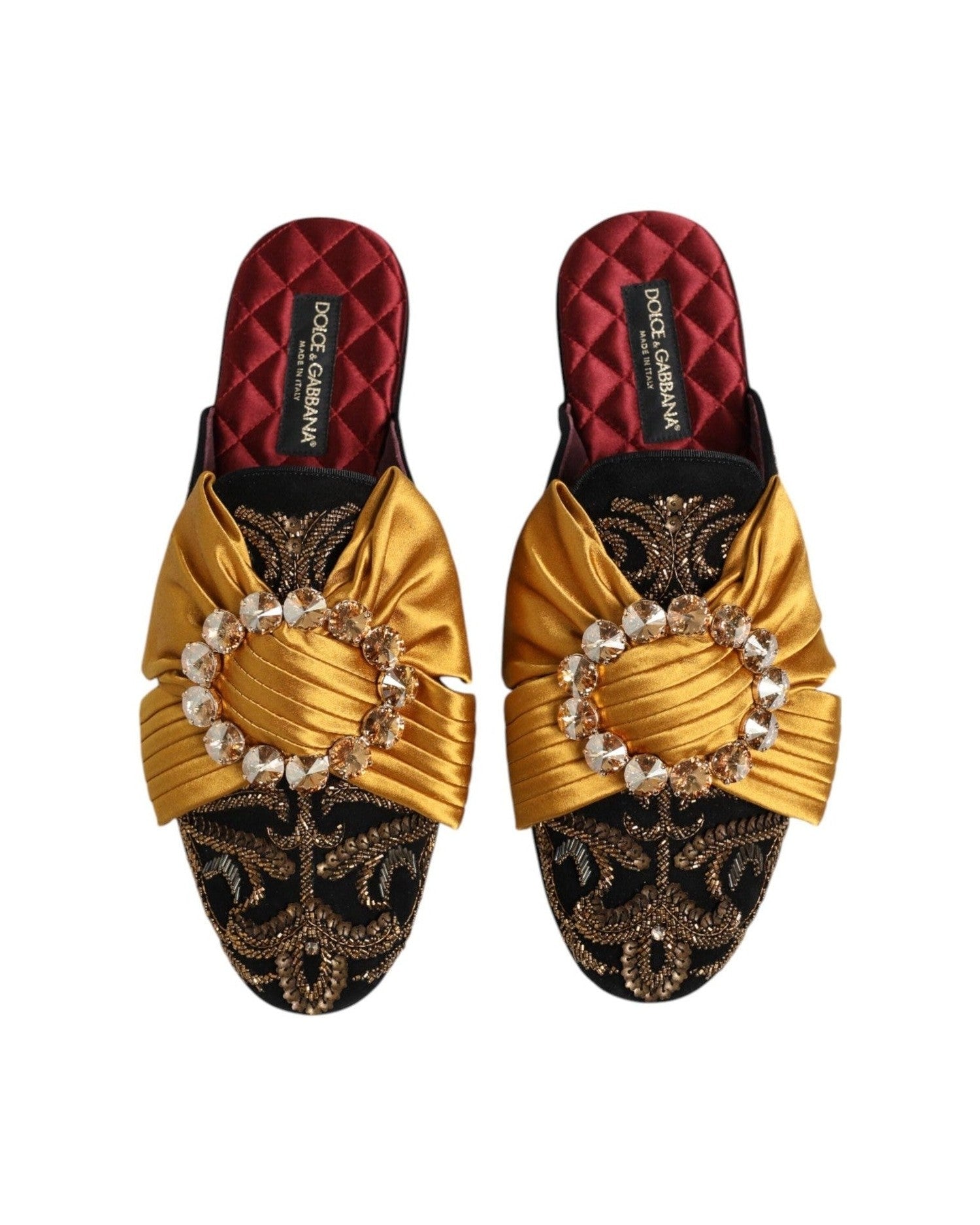 Dolce & Gabbana Multicolor Embellished Flat Sandals Shoes Sandals