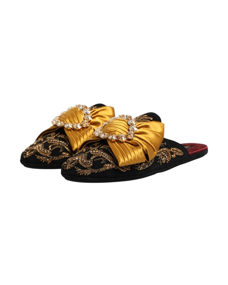 Dolce & Gabbana Multicolor Embellished Flat Sandals Shoes Sandals