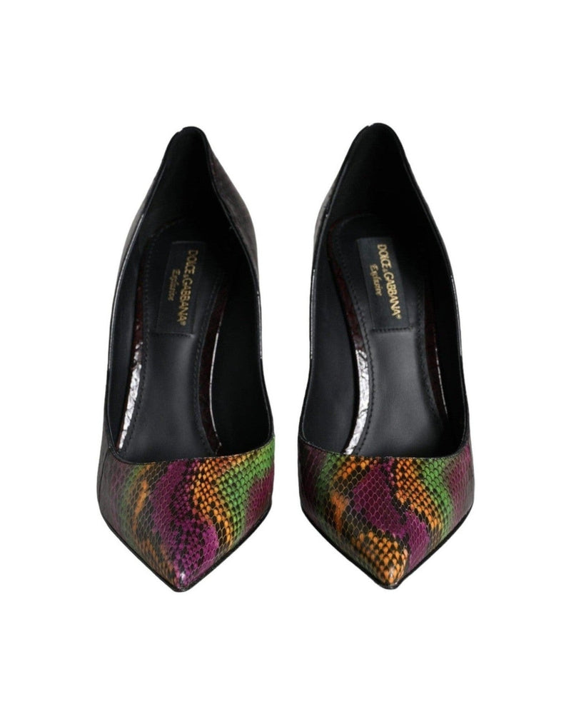 Dolce & Gabbana Multicolor Exotic Leather Heels Pumps Shoes Heels