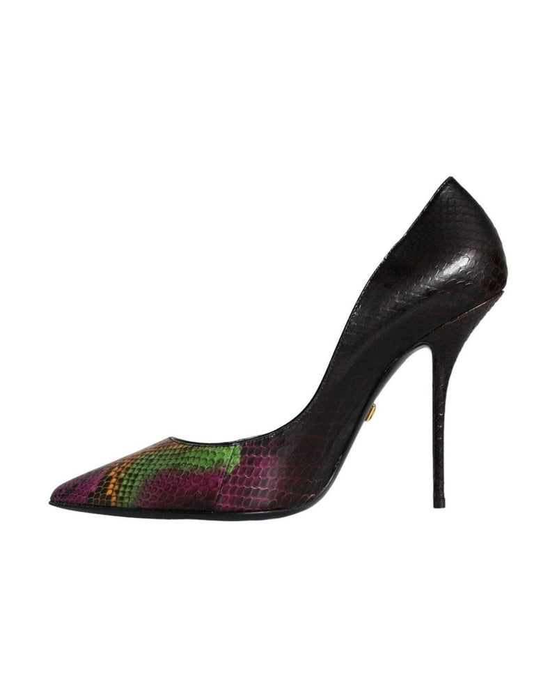 Dolce & Gabbana Multicolor Exotic Leather Heels Pumps Shoes Heels