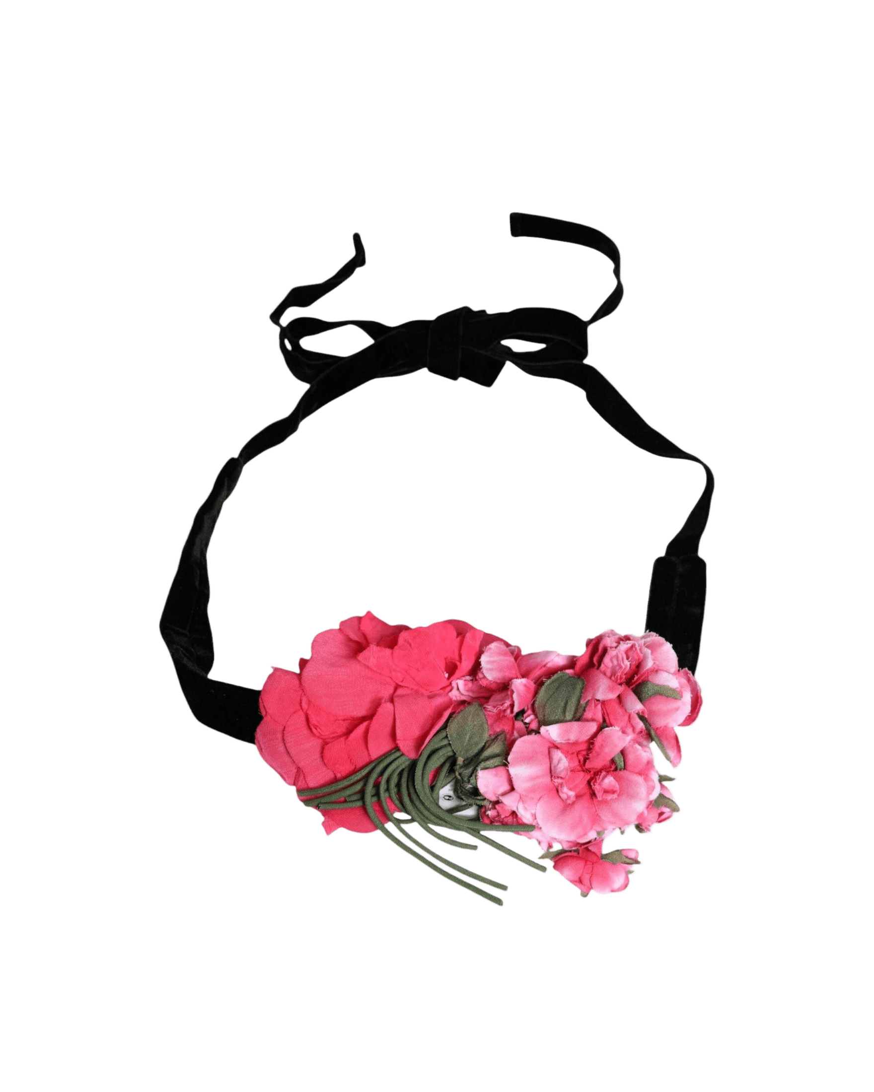 Dolce & Gabbana Multicolor Floral Applique Detail Tie Belt Glam Steals
