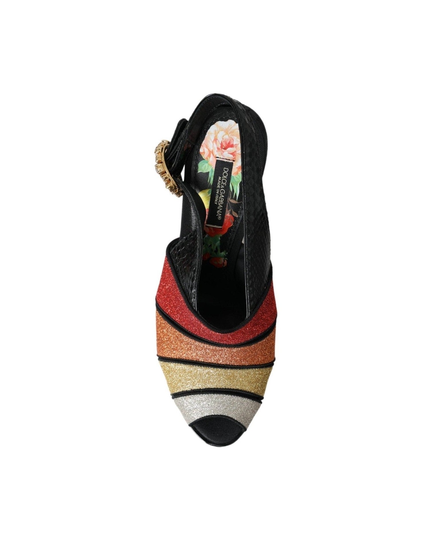 Dolce & Gabbana Multicolor Floral Crystal Platform Sandals Shoes Glam Steals