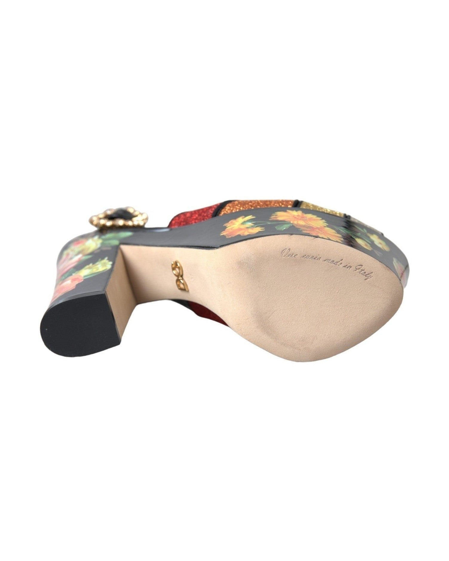 Dolce & Gabbana Multicolor Floral Crystal Platform Sandals Shoes Glam Steals