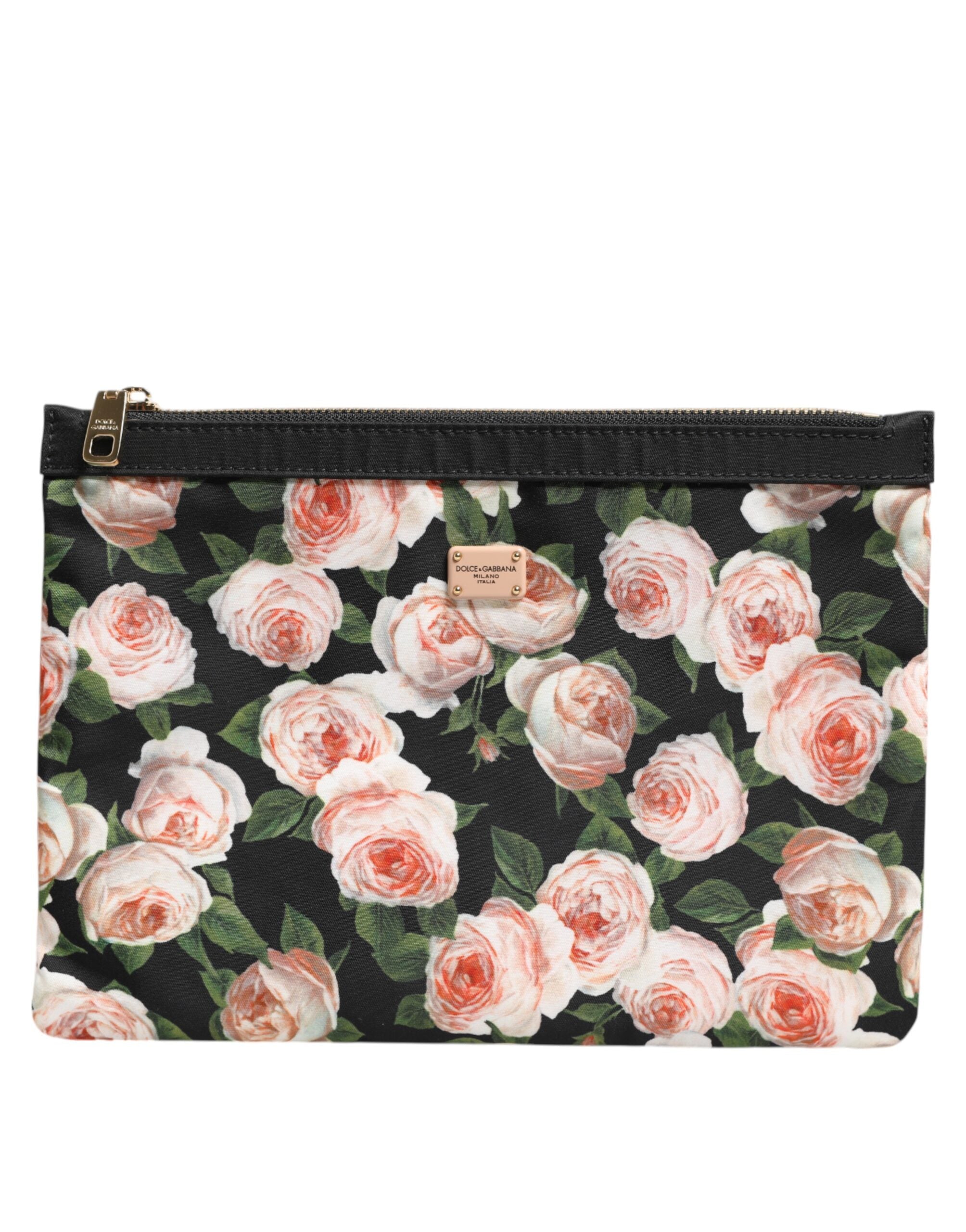 Dolce & Gabbana Multicolor Floral Dg Plaque Clutch Women Pouch Borse Bag Glam Steals