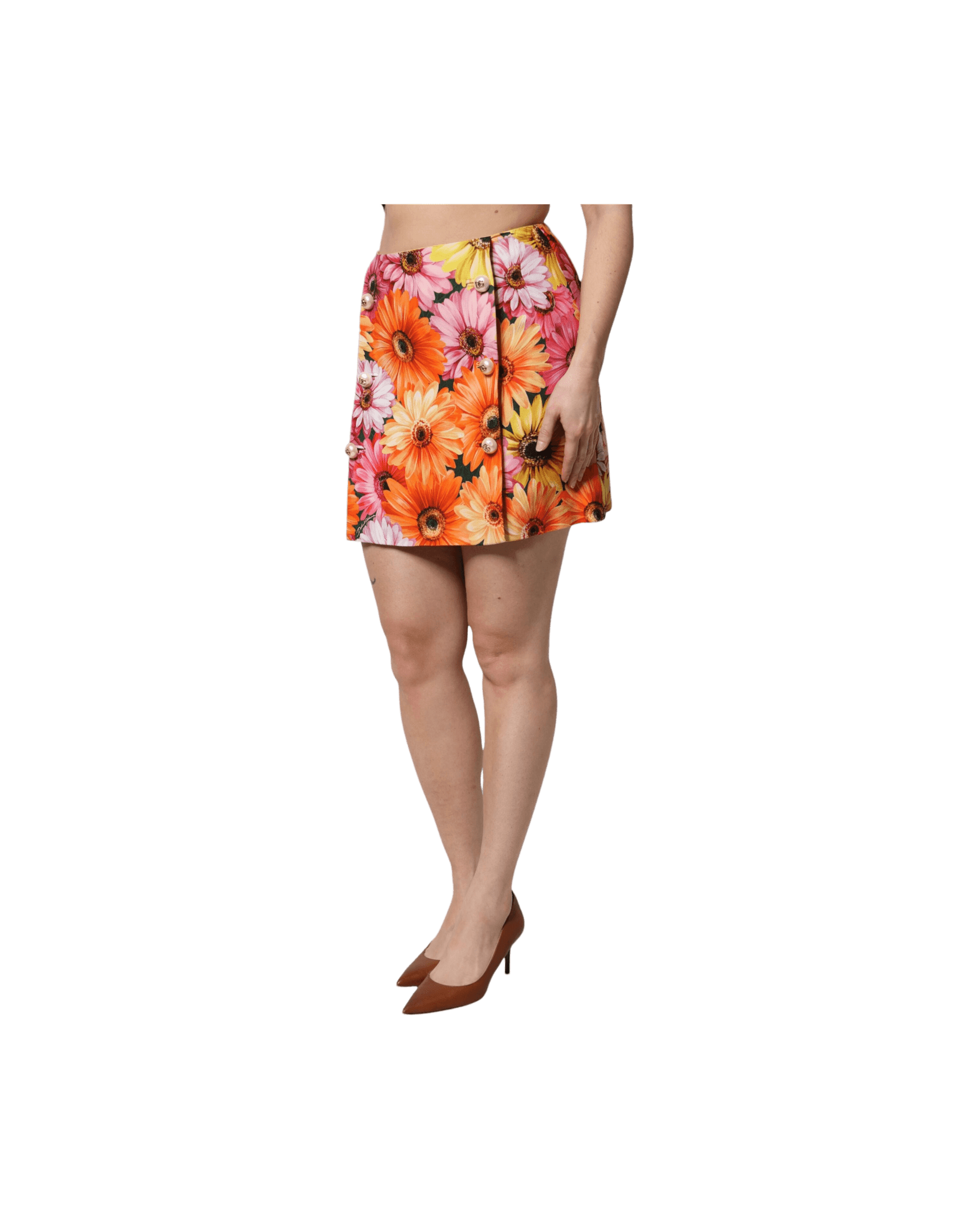 Dolce & Gabbana Multicolor Floral High Waist Mini Skirt Glam Steals