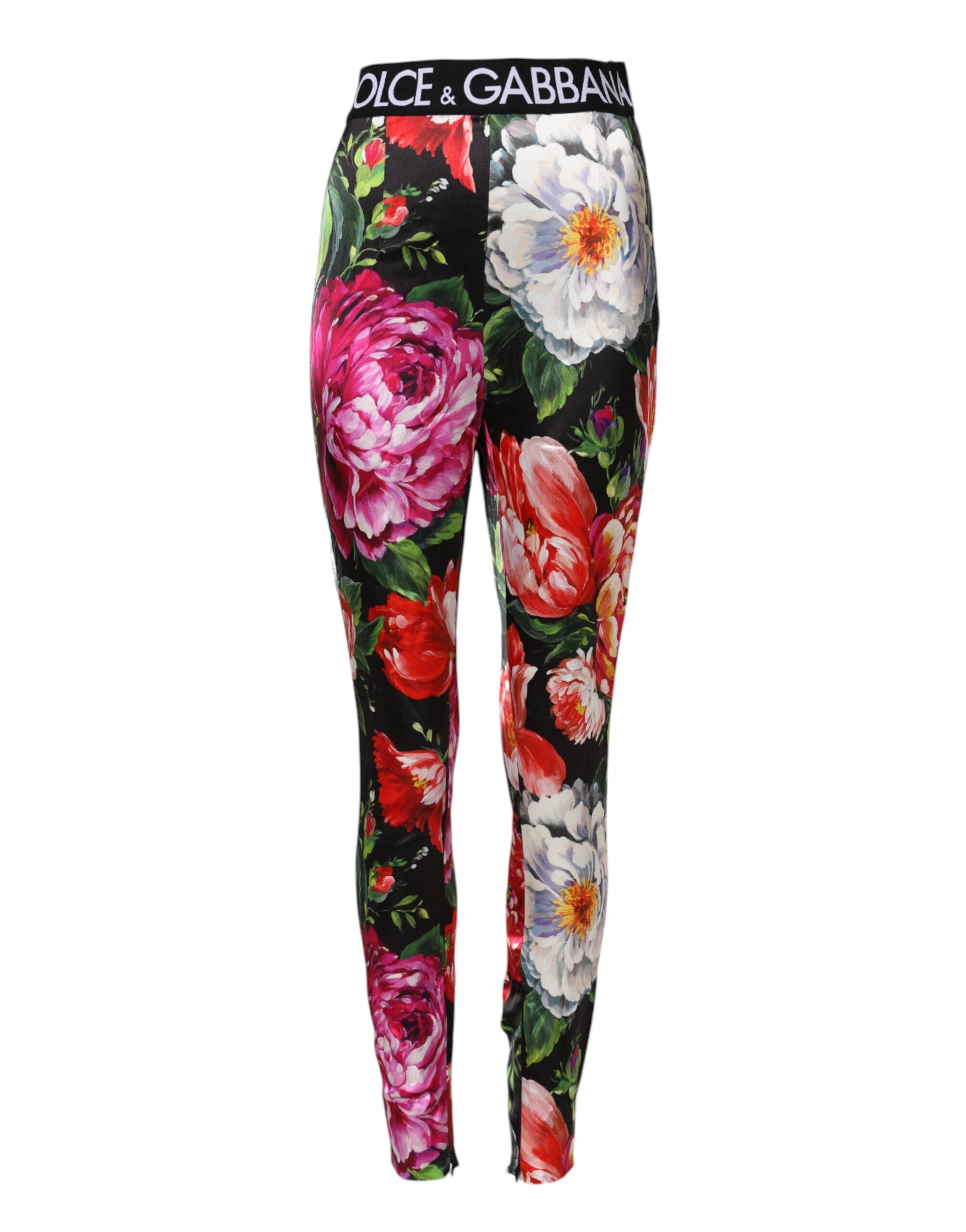 Dolce & Gabbana Multicolor Floral Legging Stretch Waist Pant Glam Steals