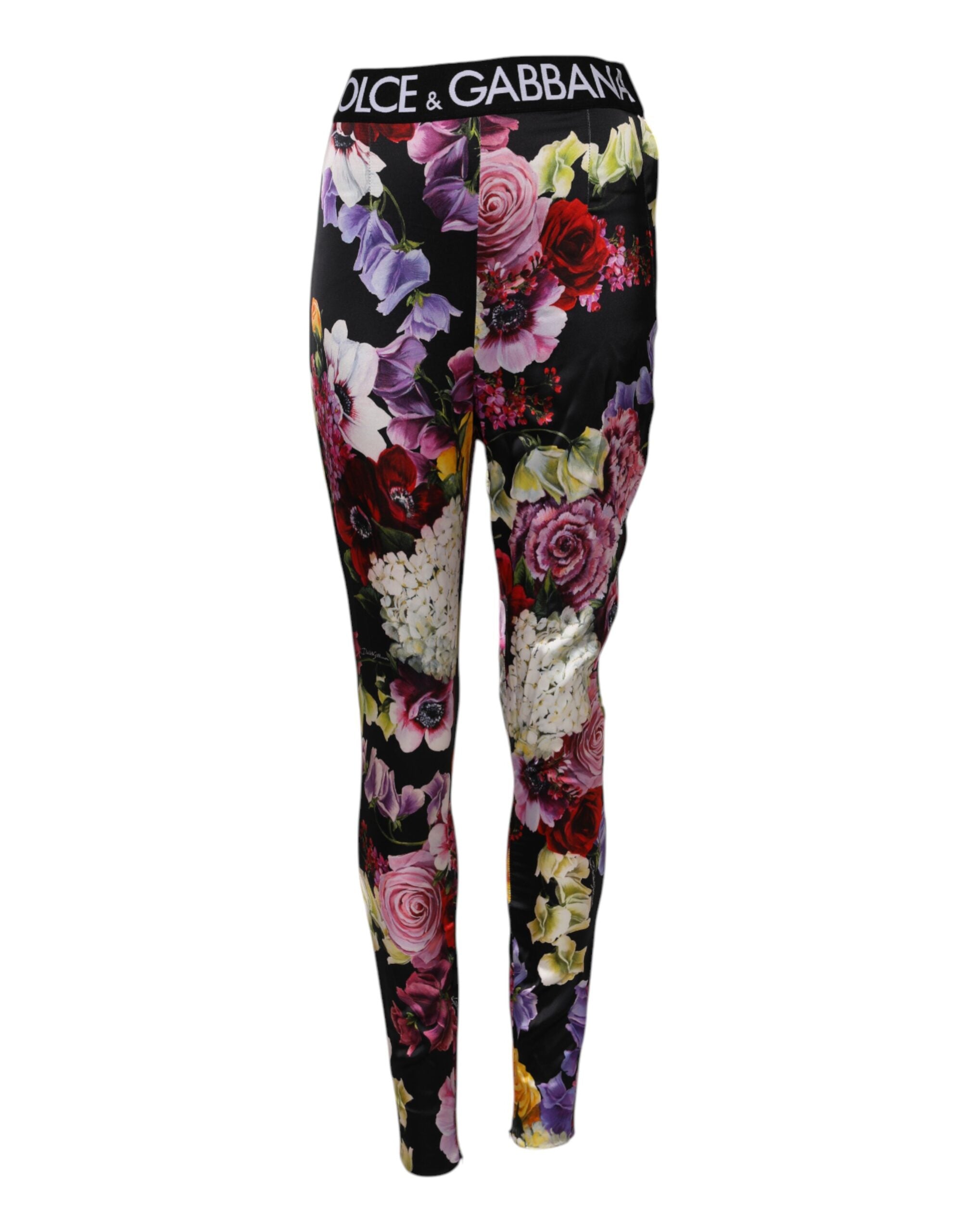 Dolce & Gabbana Multicolor Floral Legging Stretch Waist Pant Glam Steals