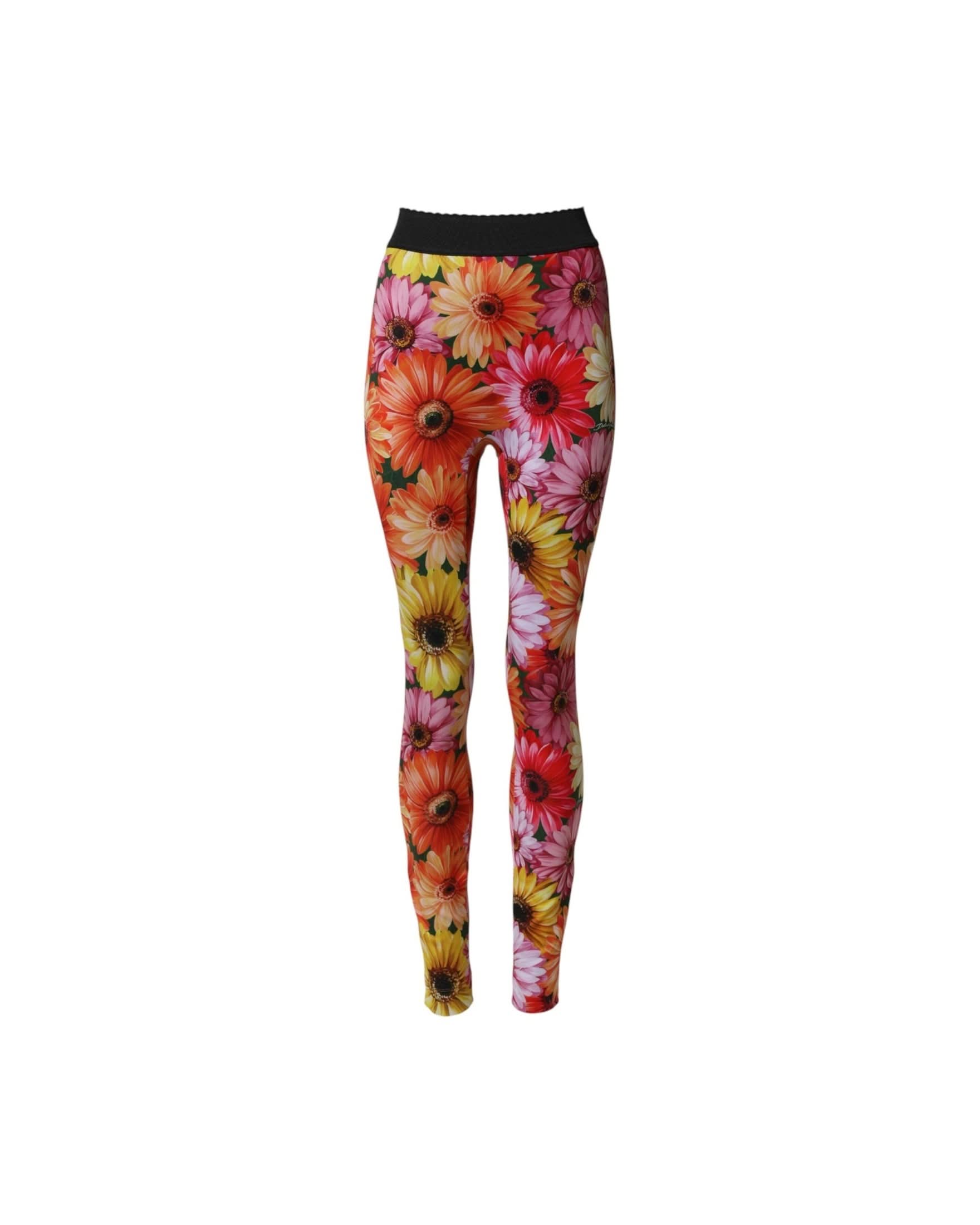 Dolce & Gabbana Multicolor Floral Leggings Stretchwaist Pant