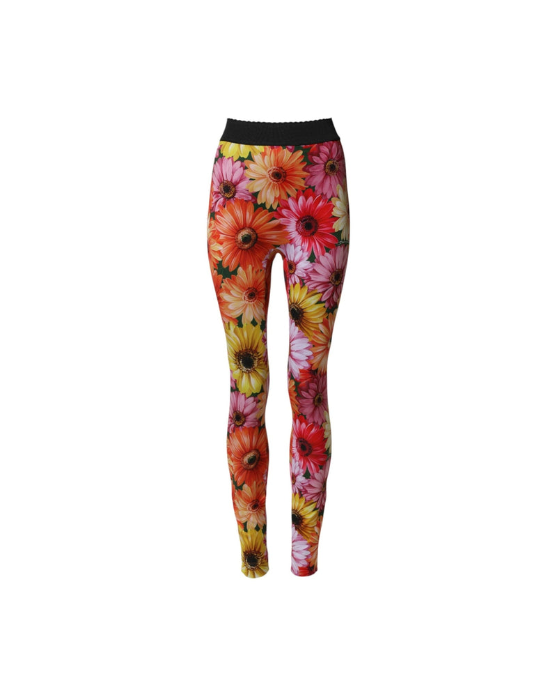 Dolce & Gabbana Multicolor Floral Leggings Stretchwaist Pant 