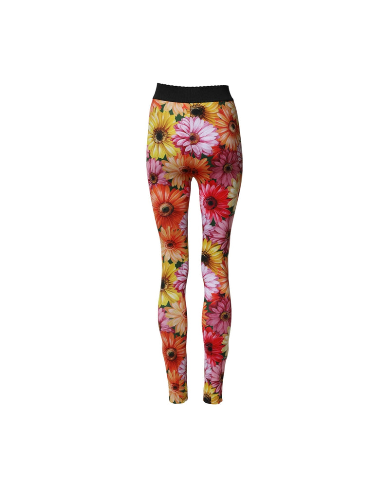 Dolce & Gabbana Multicolor Floral Leggings Stretchwaist Pant 