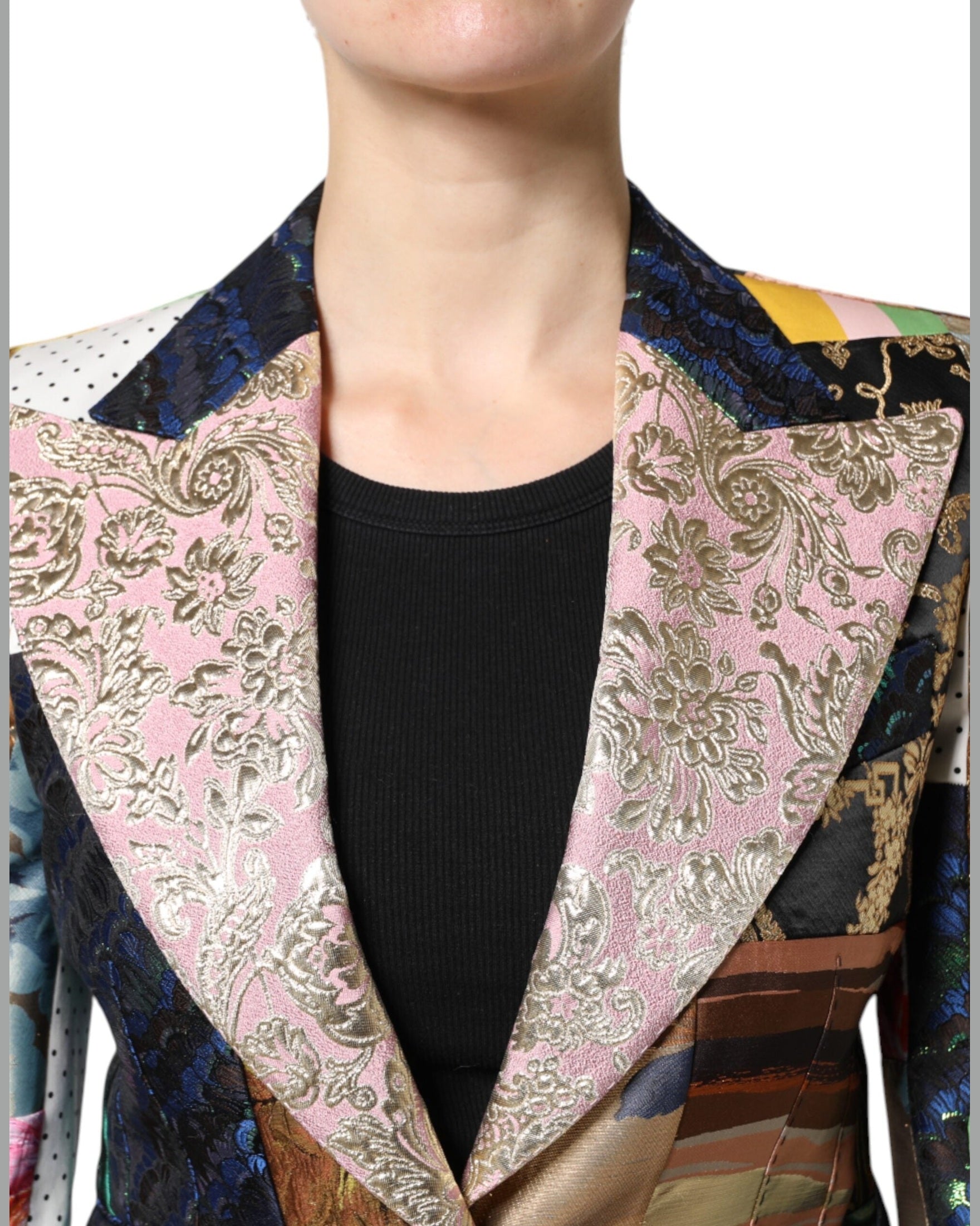 Dolce & Gabbana Multicolor Floral Patchwork Jacquard Jacket Glam Steals