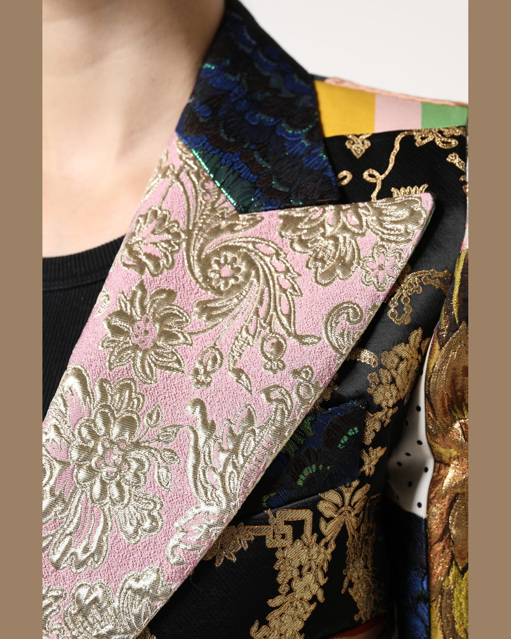 Dolce & Gabbana Multicolor Floral Patchwork Jacquard Jacket Glam Steals