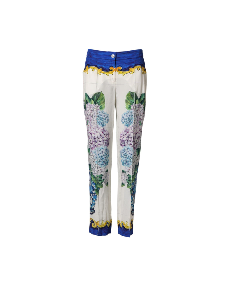 Dolce & Gabbana Multicolor Floral Pattern Straight Leg Pant Glam Steals
