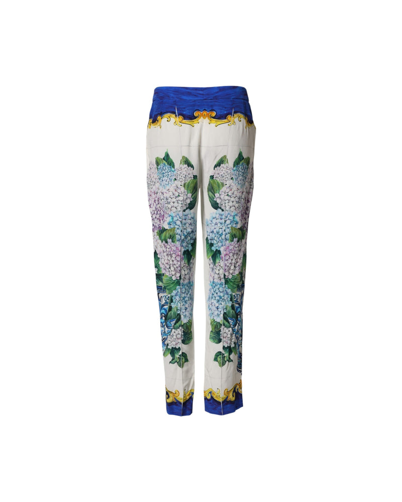 Dolce & Gabbana Multicolor Floral Pattern Straight Leg Pant Glam Steals