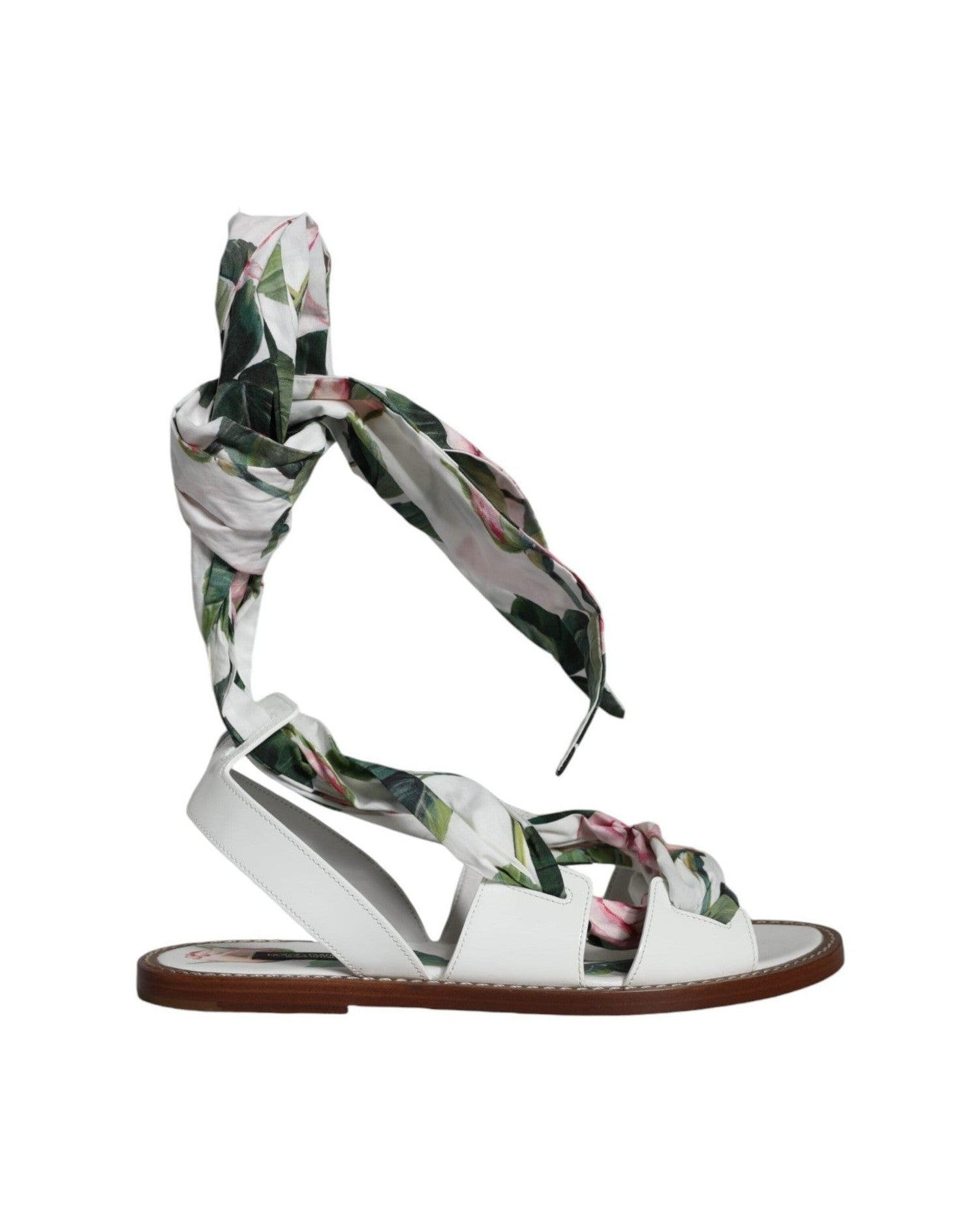 Dolce & Gabbana Multicolor Floral Print Ankle Wrap Sandals Shoes Sandals