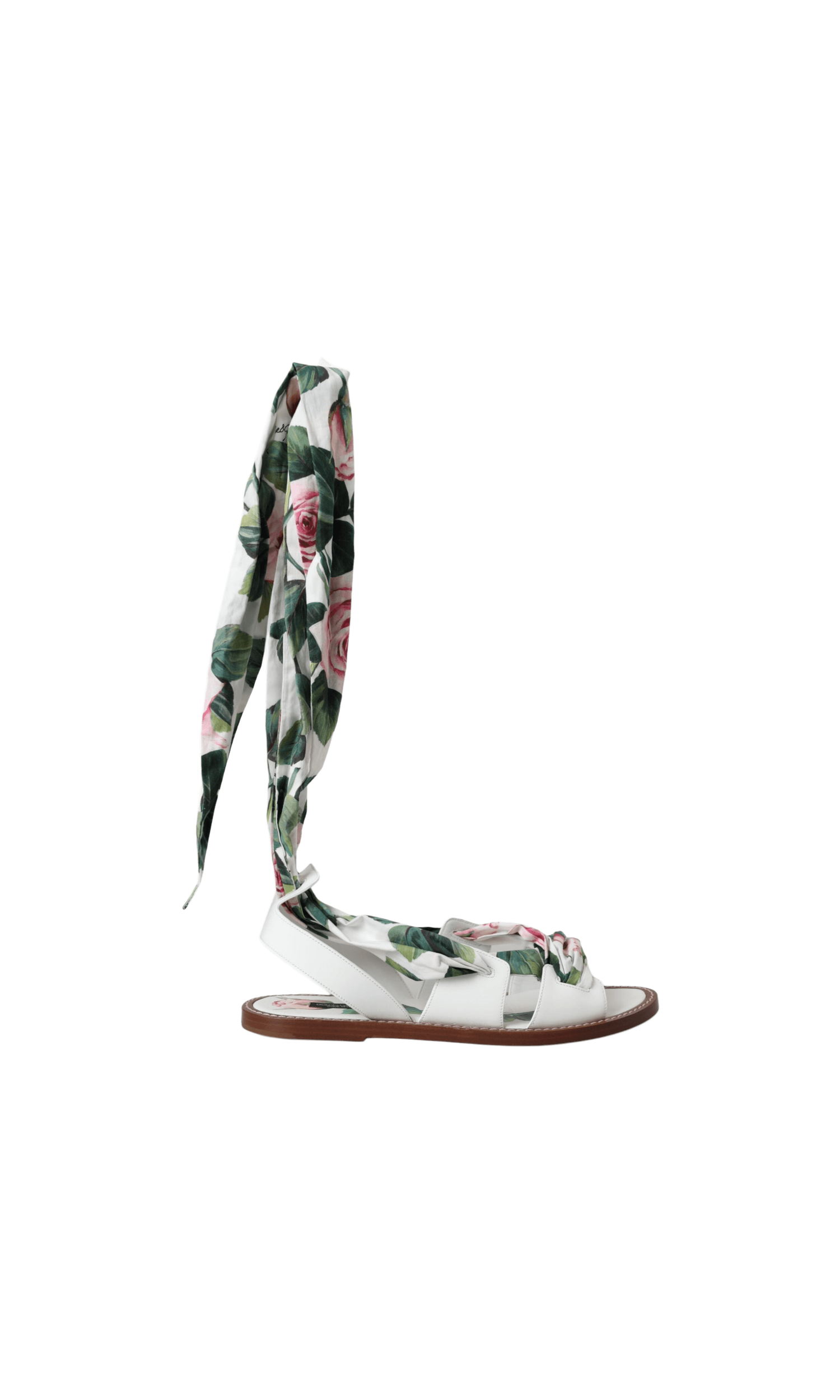 Dolce & Gabbana Multicolor Floral Print Ankle Wrap Sandals Shoes Glam Steals