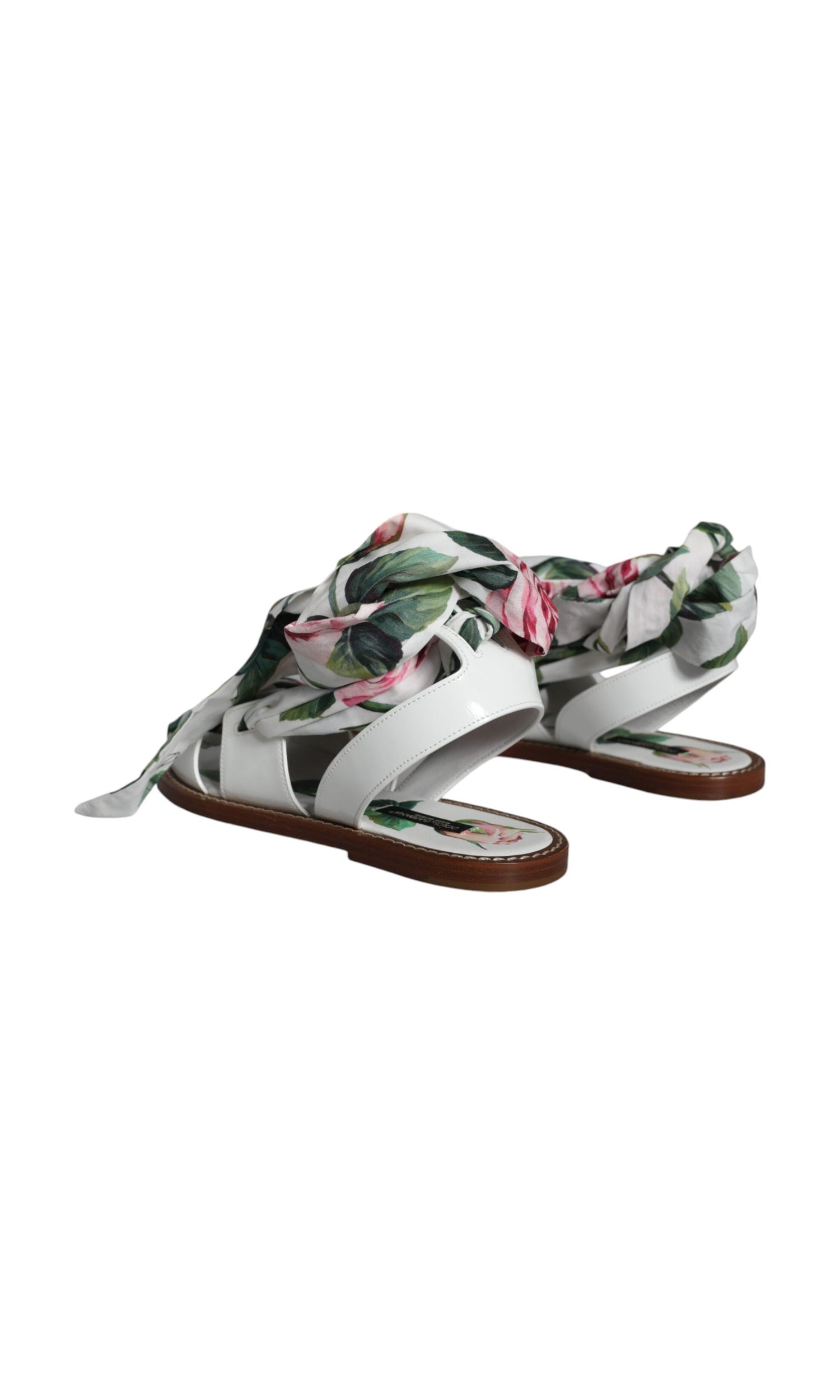 Dolce & Gabbana Multicolor Floral Print Ankle Wrap Sandals Shoes Glam Steals