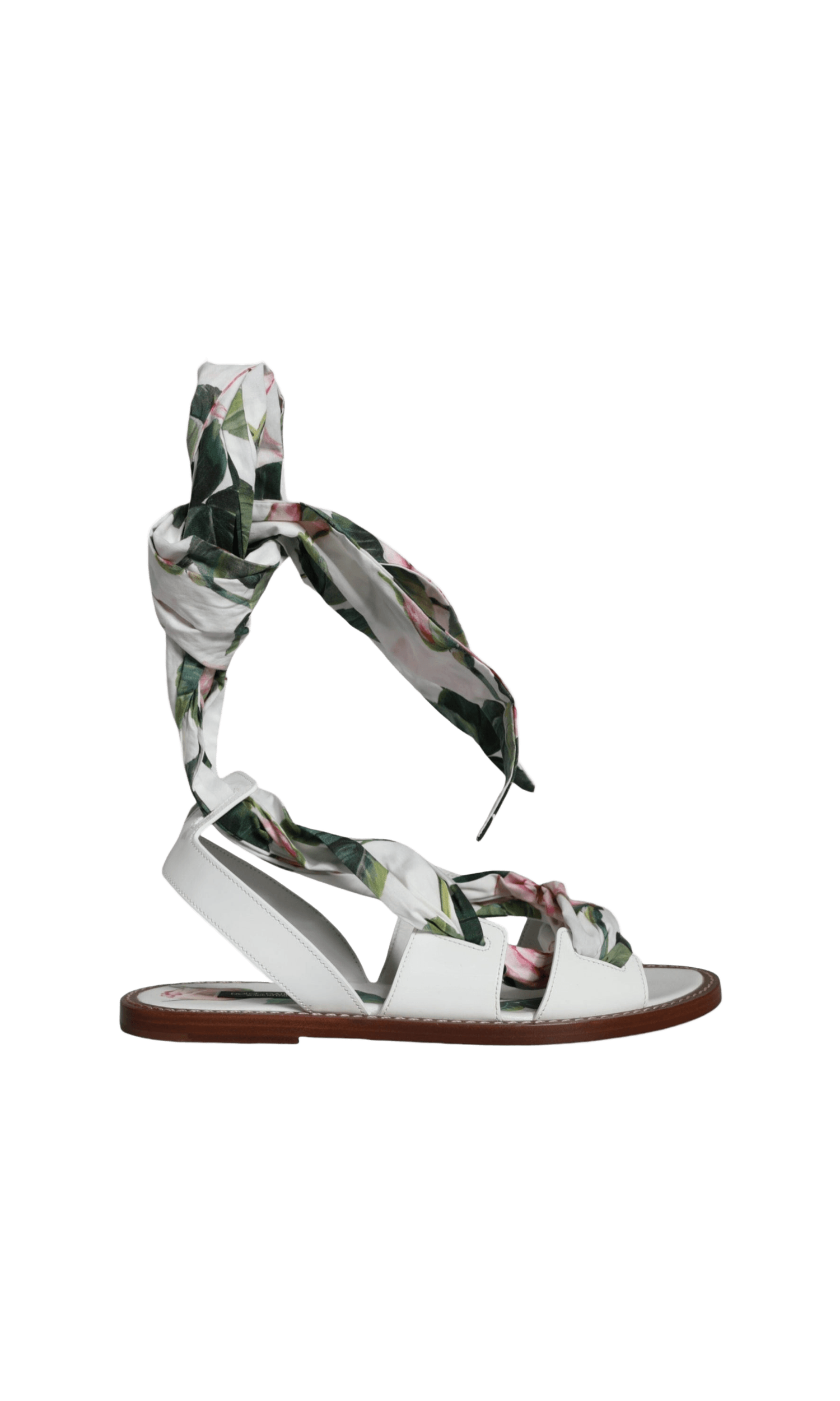 Dolce & Gabbana Multicolor Floral Print Ankle Wrap Sandals Shoes Glam Steals
