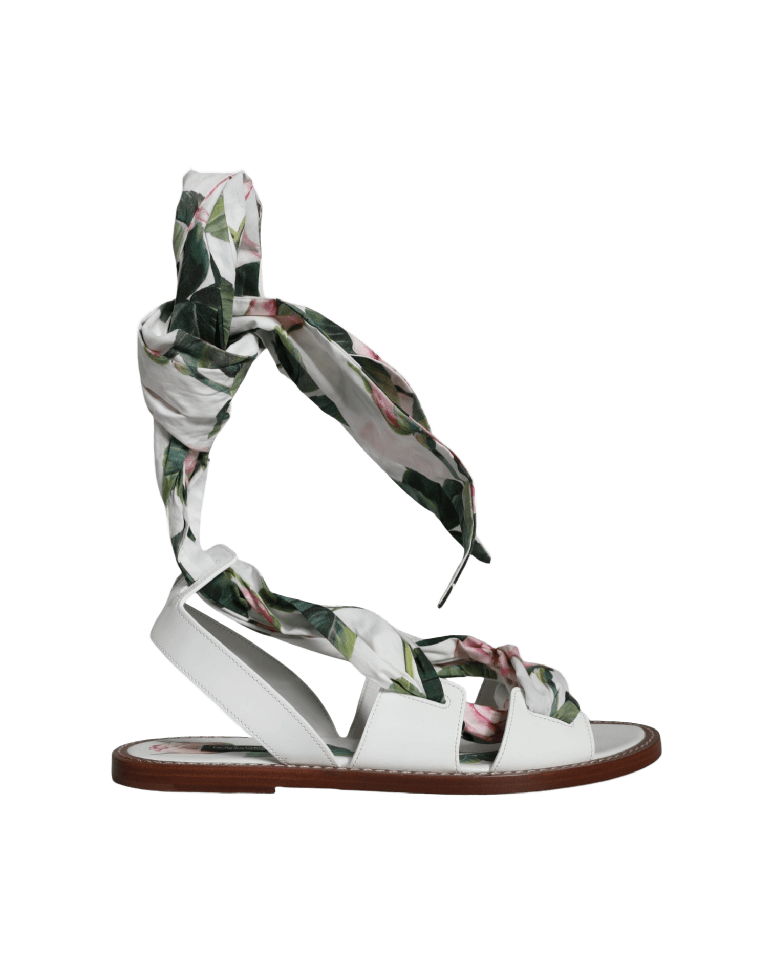 Dolce & Gabbana Multicolor Floral Print Ankle Wrap Sandals Shoes Glam Steals