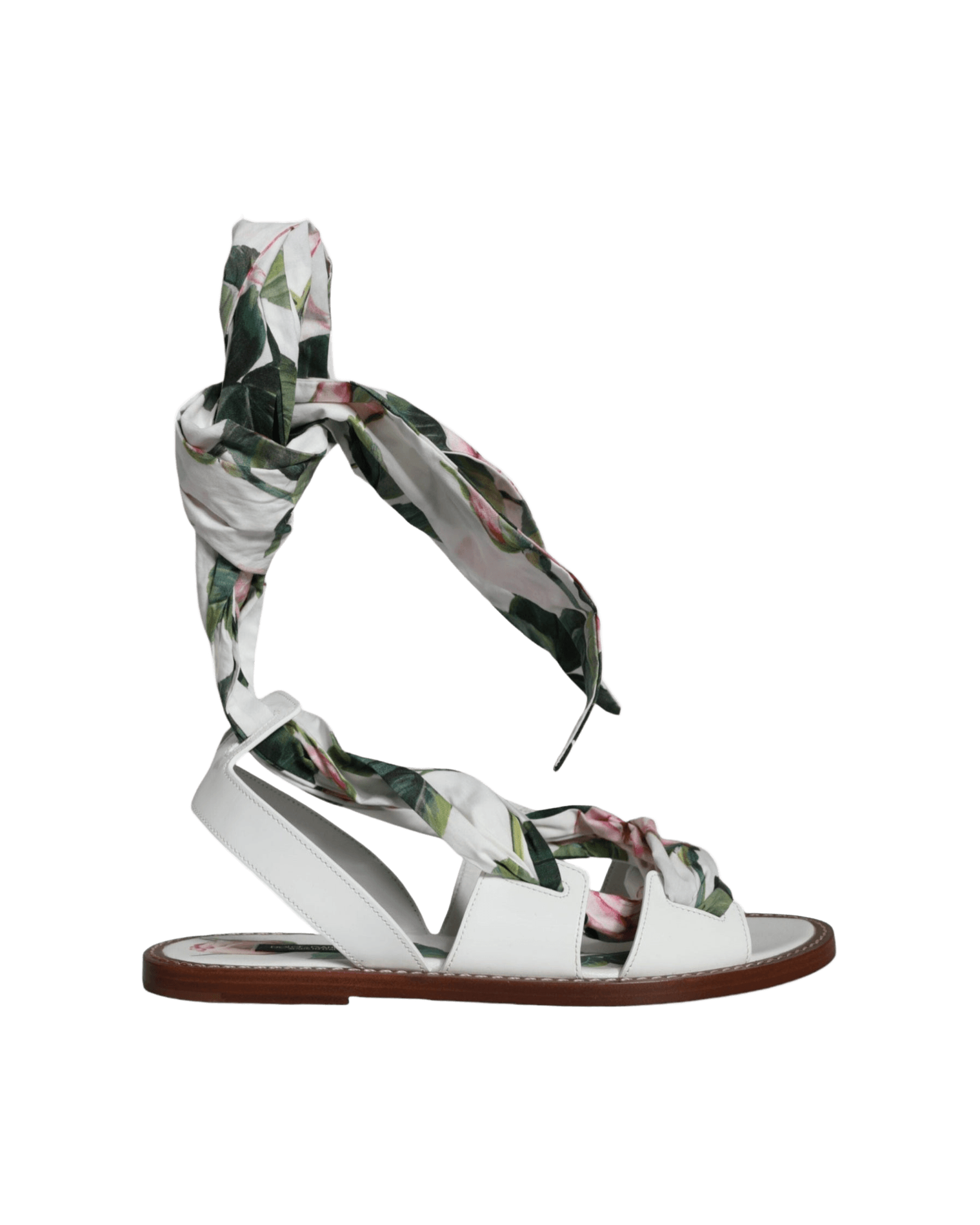 Dolce & Gabbana Multicolor Floral Print Ankle Wrap Sandals Shoes Glam Steals