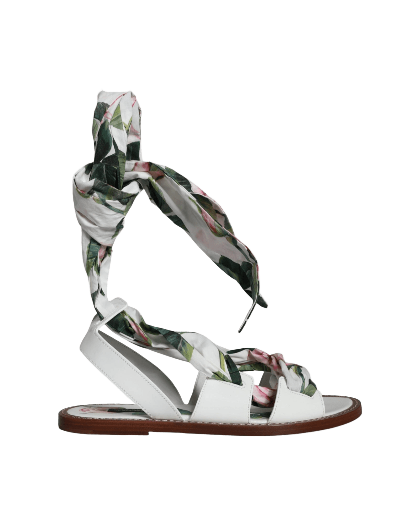 Dolce & Gabbana Multicolor Floral Print Ankle Wrap Sandals Shoes Glam Steals
