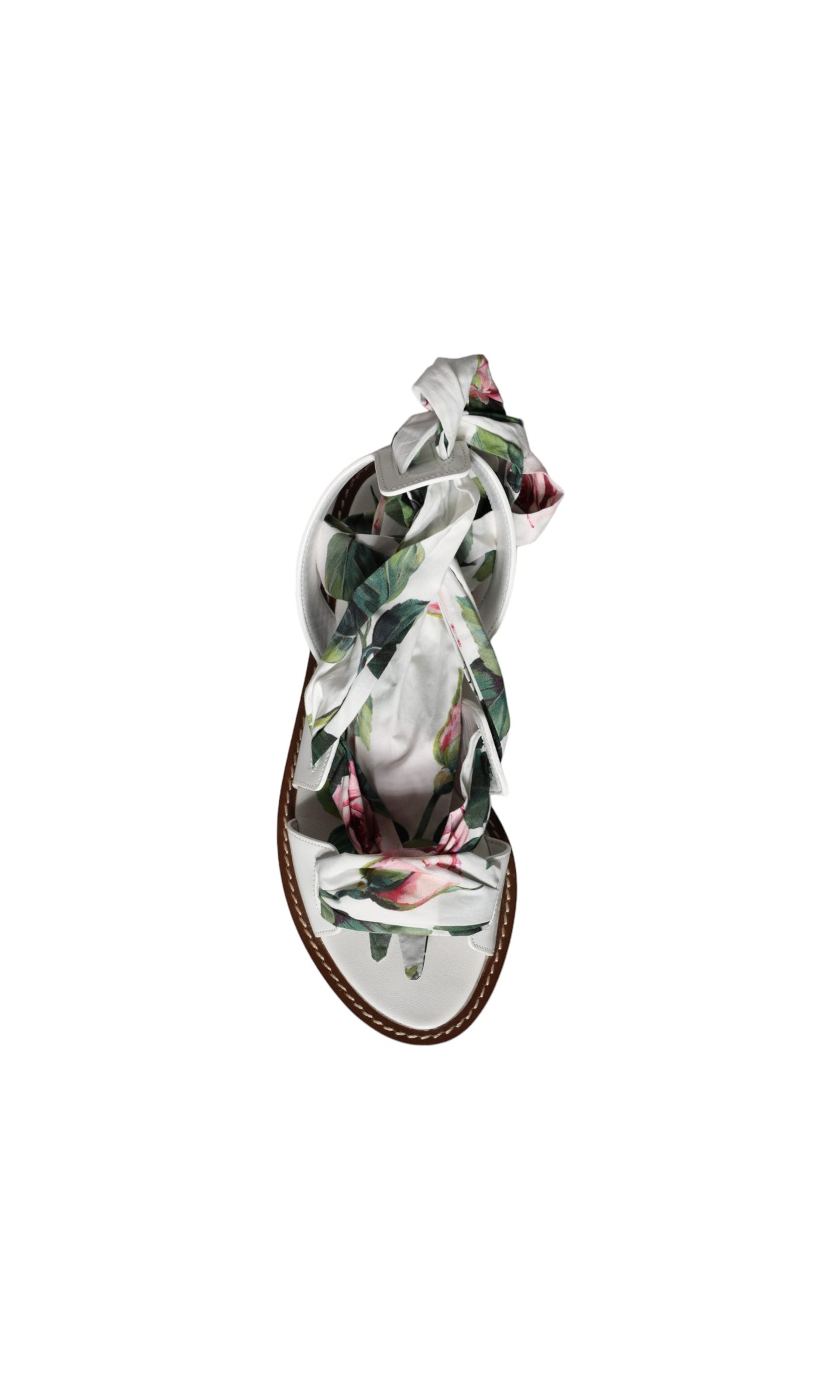 Dolce & Gabbana Multicolor Floral Print Ankle Wrap Sandals Shoes Glam Steals