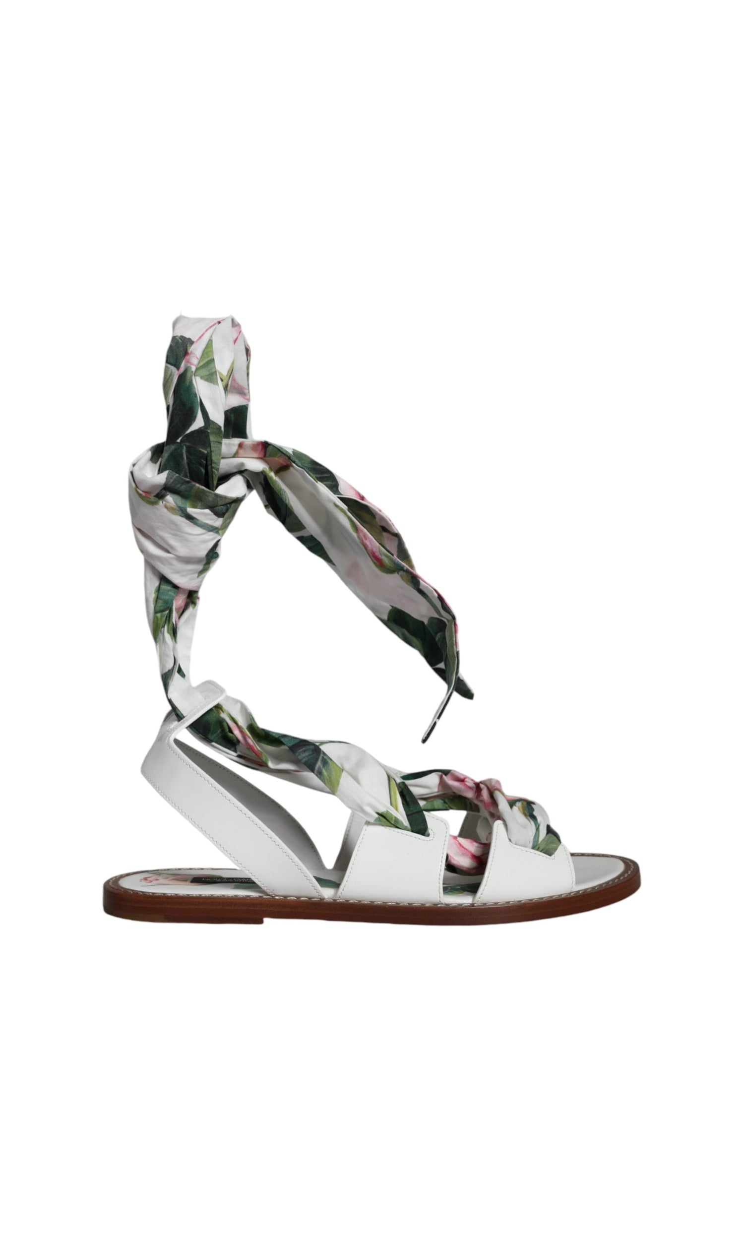 Dolce & Gabbana Multicolor Floral Print Ankle Wrap Sandals Shoes Glam Steals