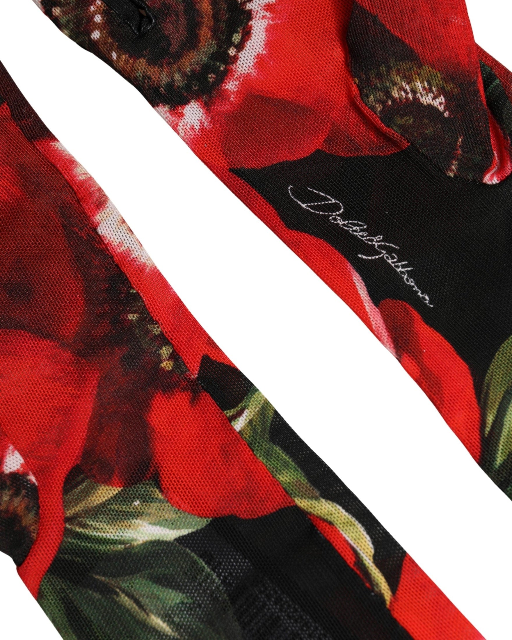 Dolce & Gabbana Multicolor Floral Print Elbow Length Gloves 