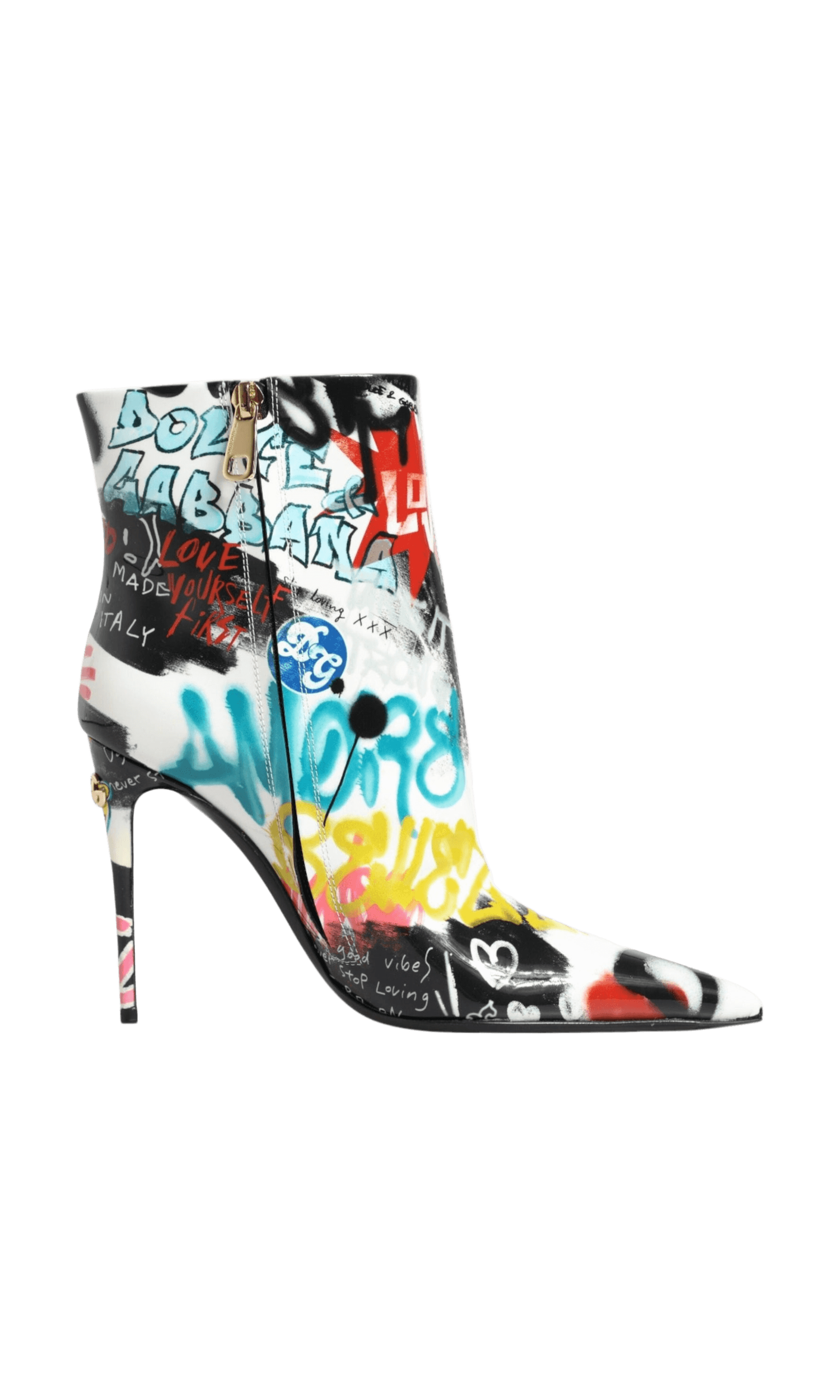 Dolce & Gabbana Multicolor Graffiti Keira Mid Calf Boots Shoes Glam Steals