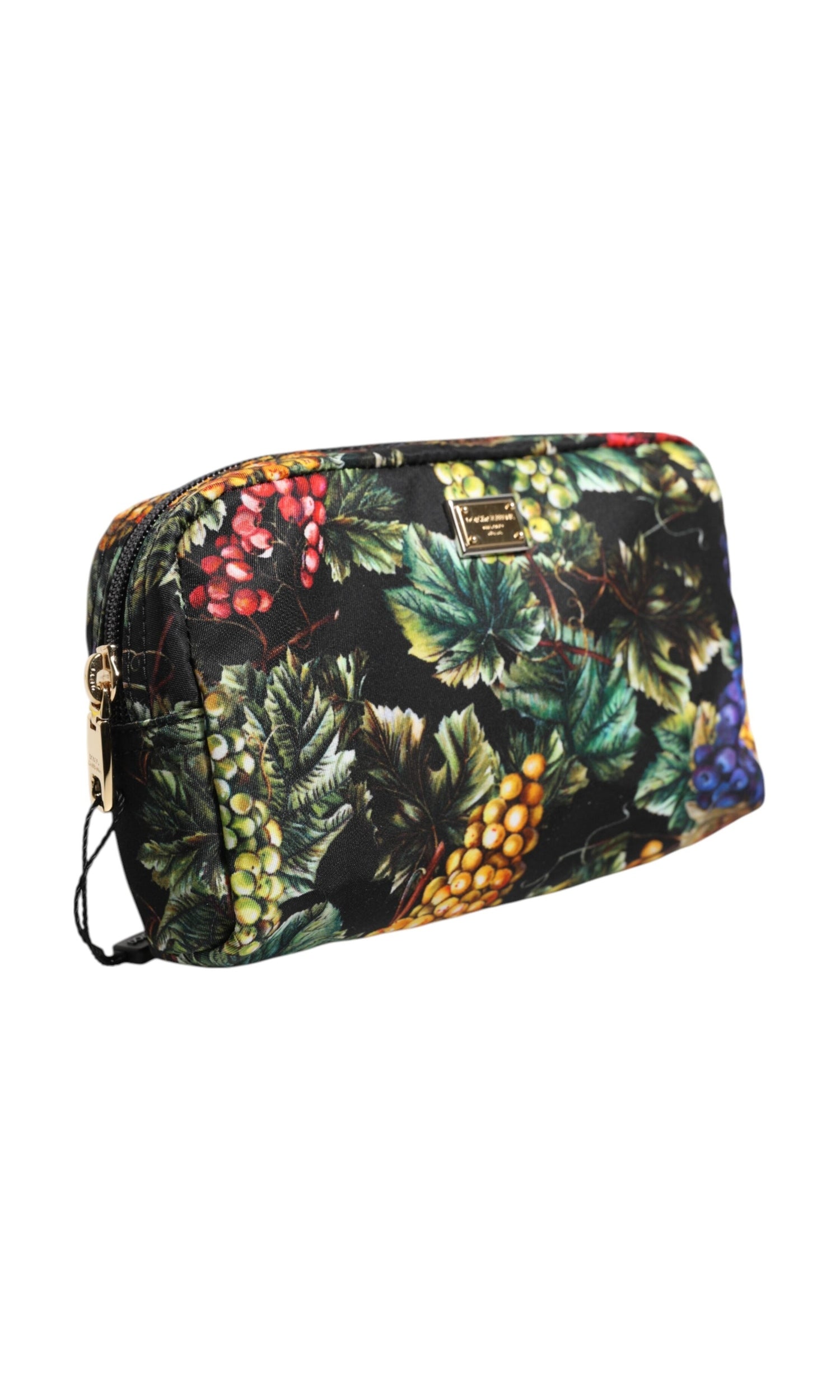 Dolce & Gabbana Multicolor Grape Print Clutch Logo Plaque Pouch Bag Glam Steals