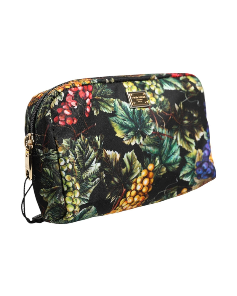 Dolce & Gabbana Multicolor Grape Print Clutch Logo Plaque Pouch Bag Glam Steals