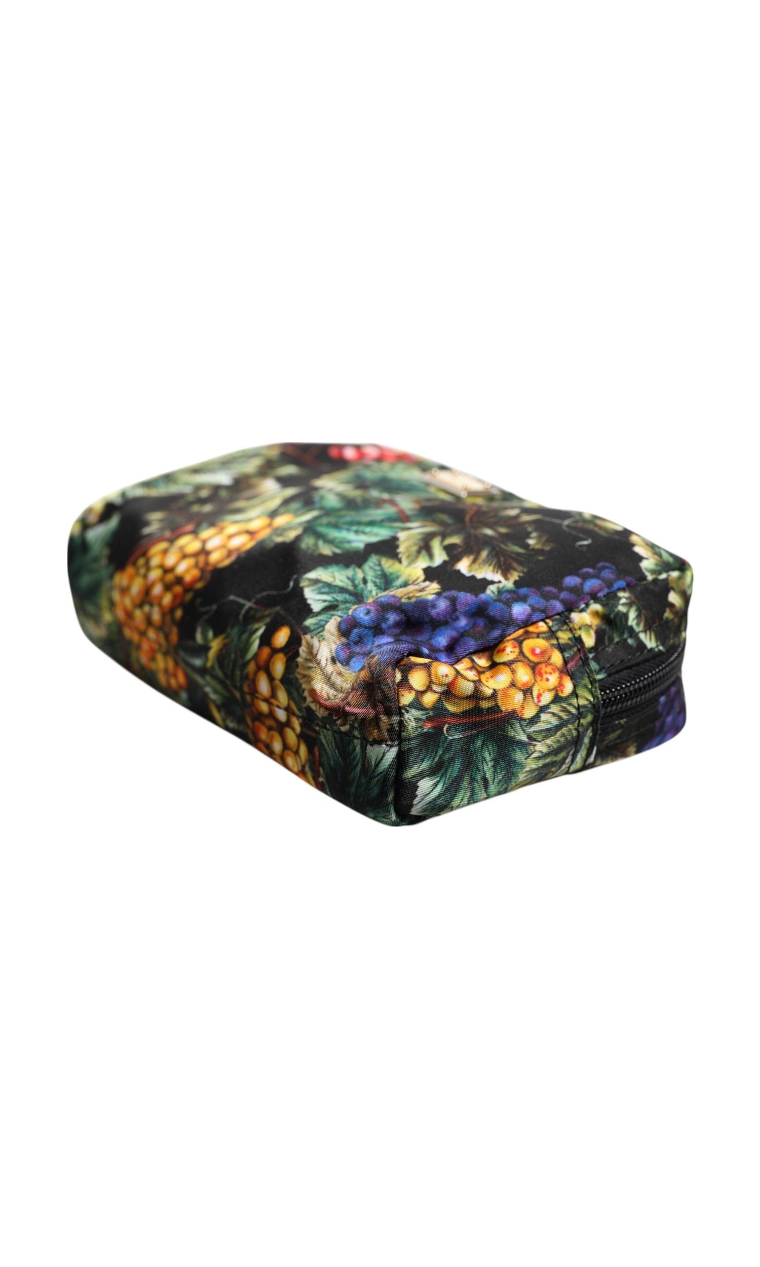 Dolce & Gabbana Multicolor Grape Print Clutch Logo Plaque Pouch Bag Glam Steals