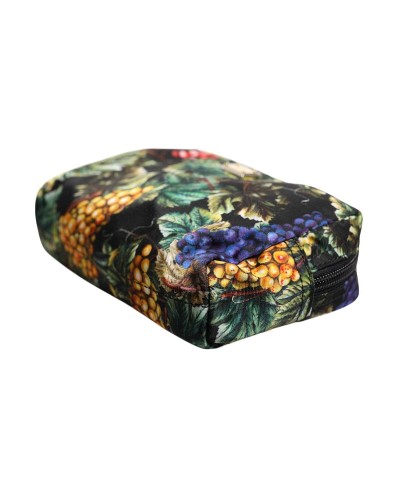 Dolce & Gabbana Multicolor Grape Print Clutch Logo Plaque Pouch Bag Glam Steals