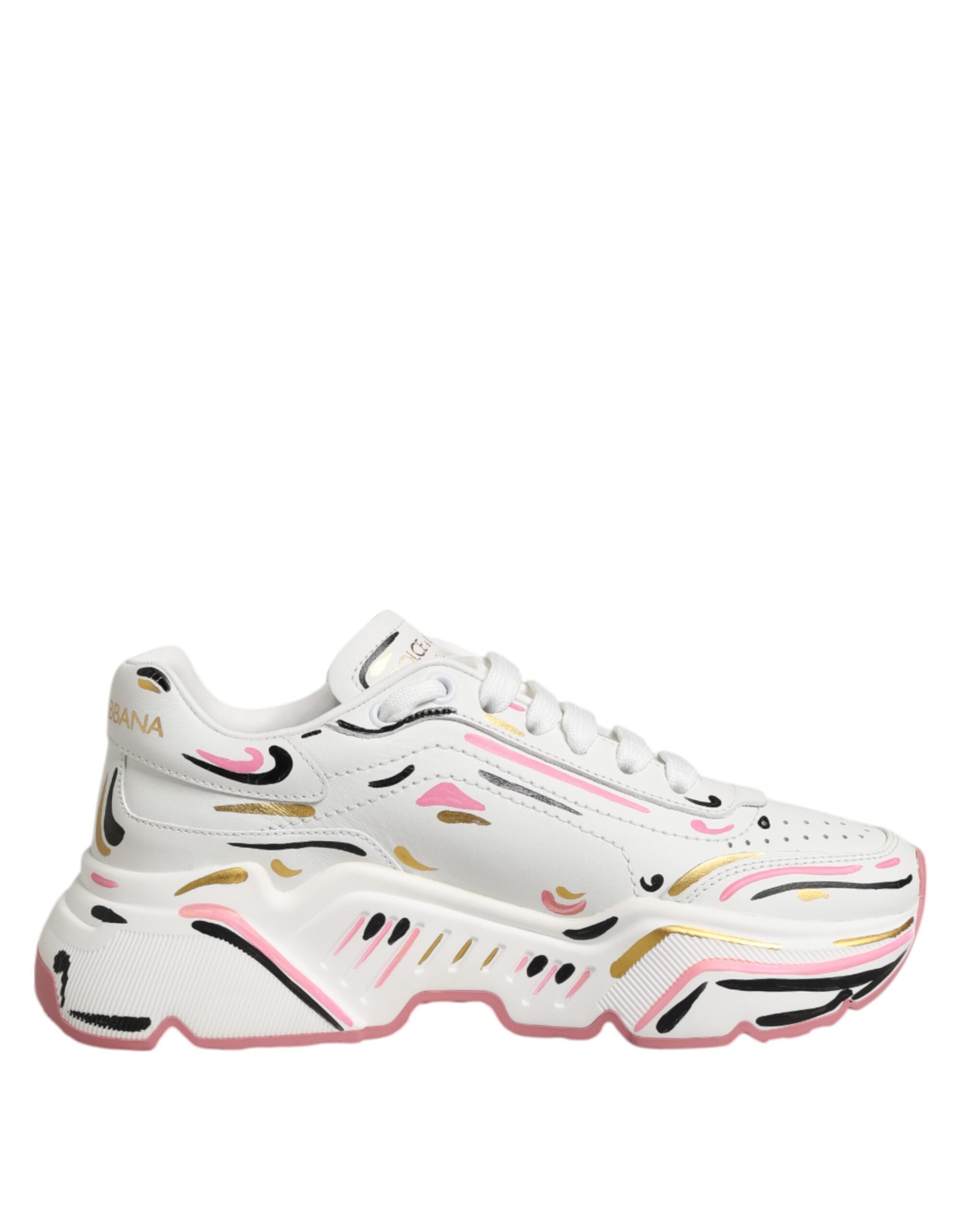 Dolce & Gabbana Multicolor Hand Painted Daymaster Sneaker Shoes Glam Steals