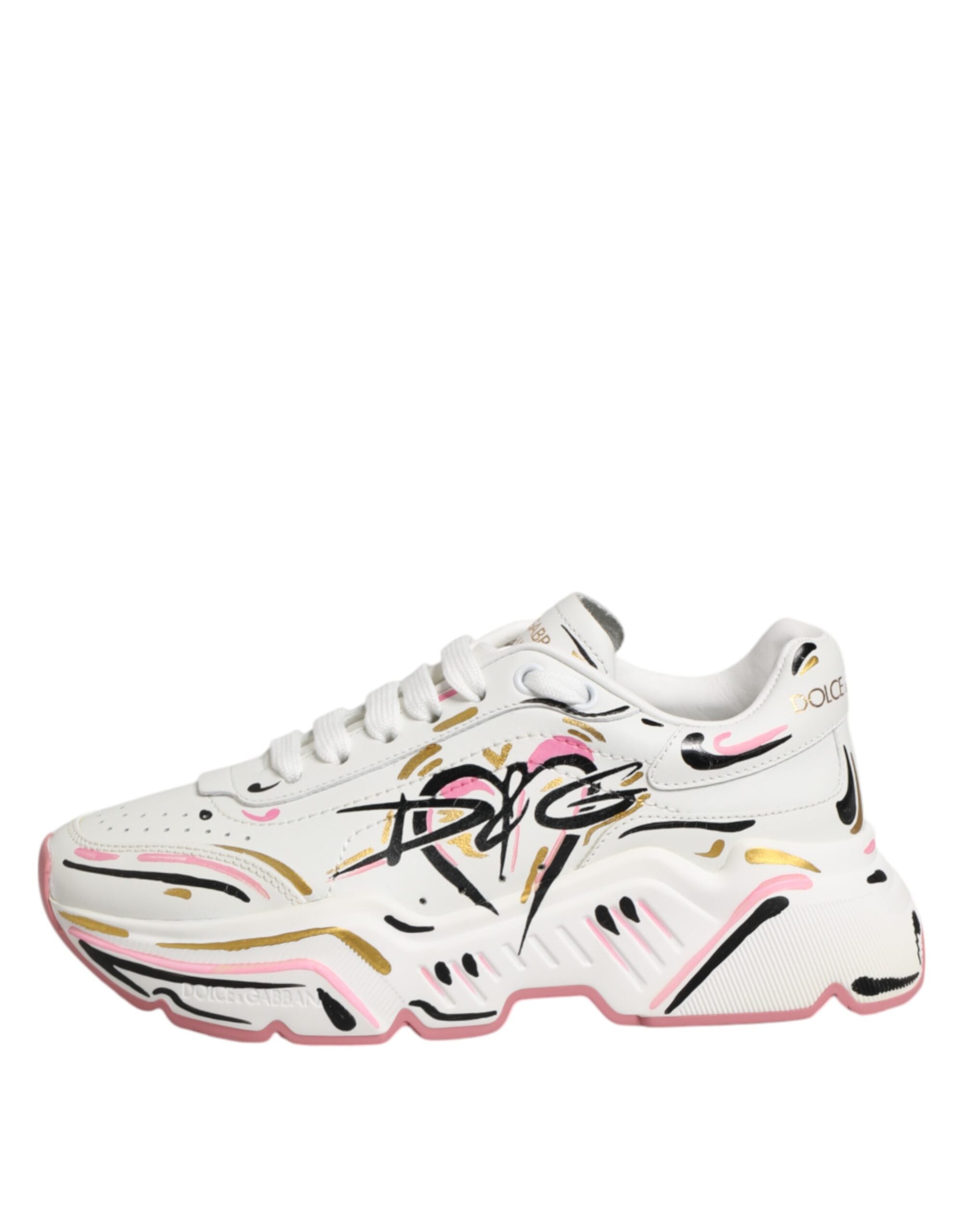 Dolce & Gabbana Multicolor Hand Painted Daymaster Sneaker Shoes Glam Steals
