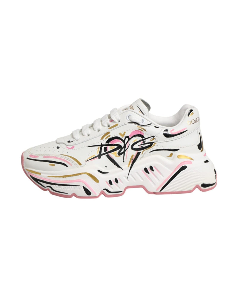 Dolce & Gabbana Multicolor Hand Painted Daymaster Sneaker Shoes Glam Steals