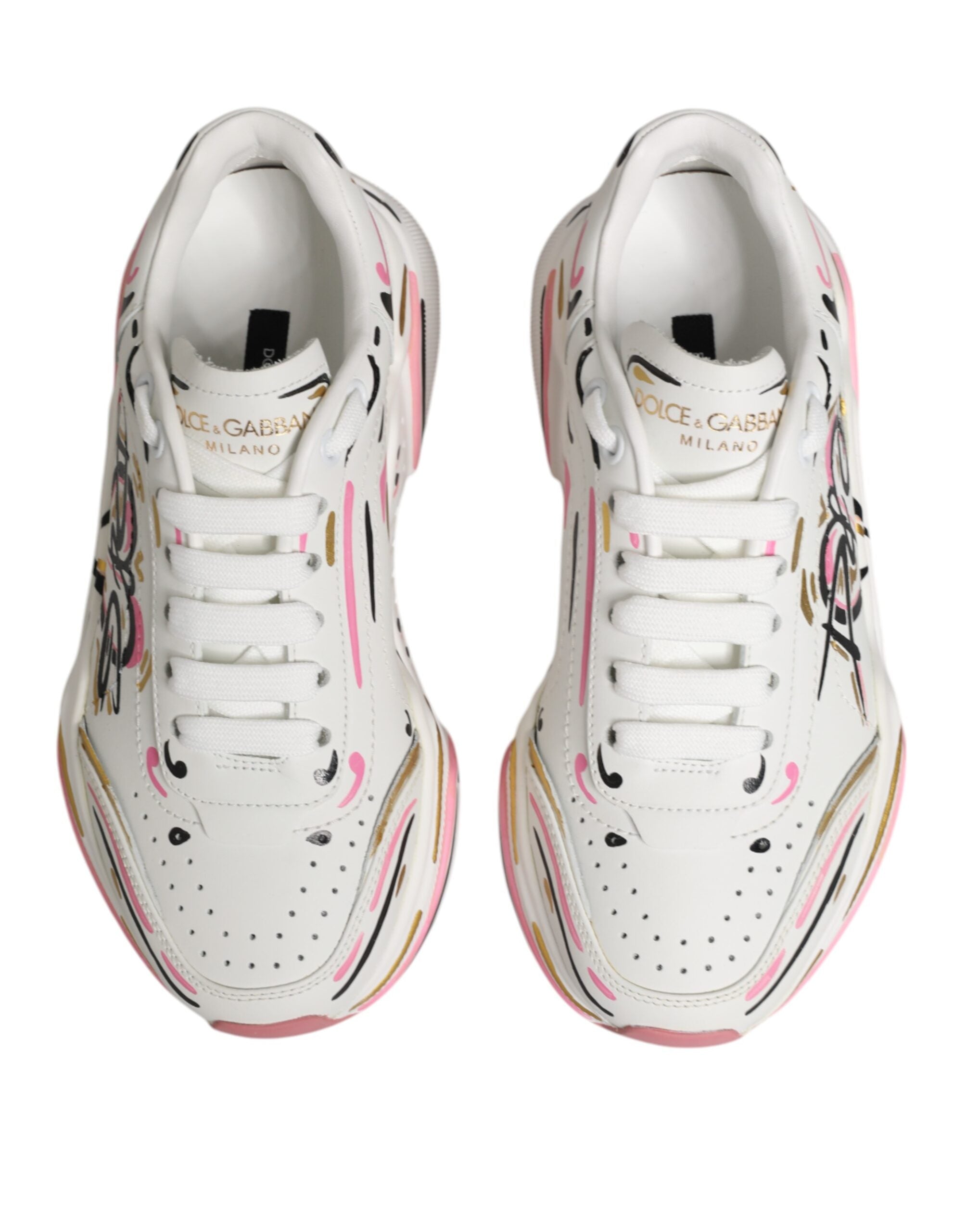 Dolce & Gabbana Multicolor Hand Painted Daymaster Sneaker Shoes Glam Steals