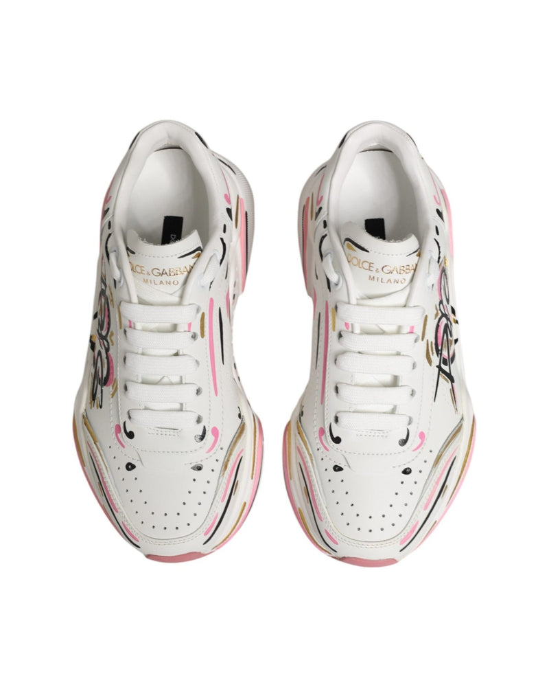 Dolce & Gabbana Multicolor Hand Painted Daymaster Sneaker Shoes Glam Steals