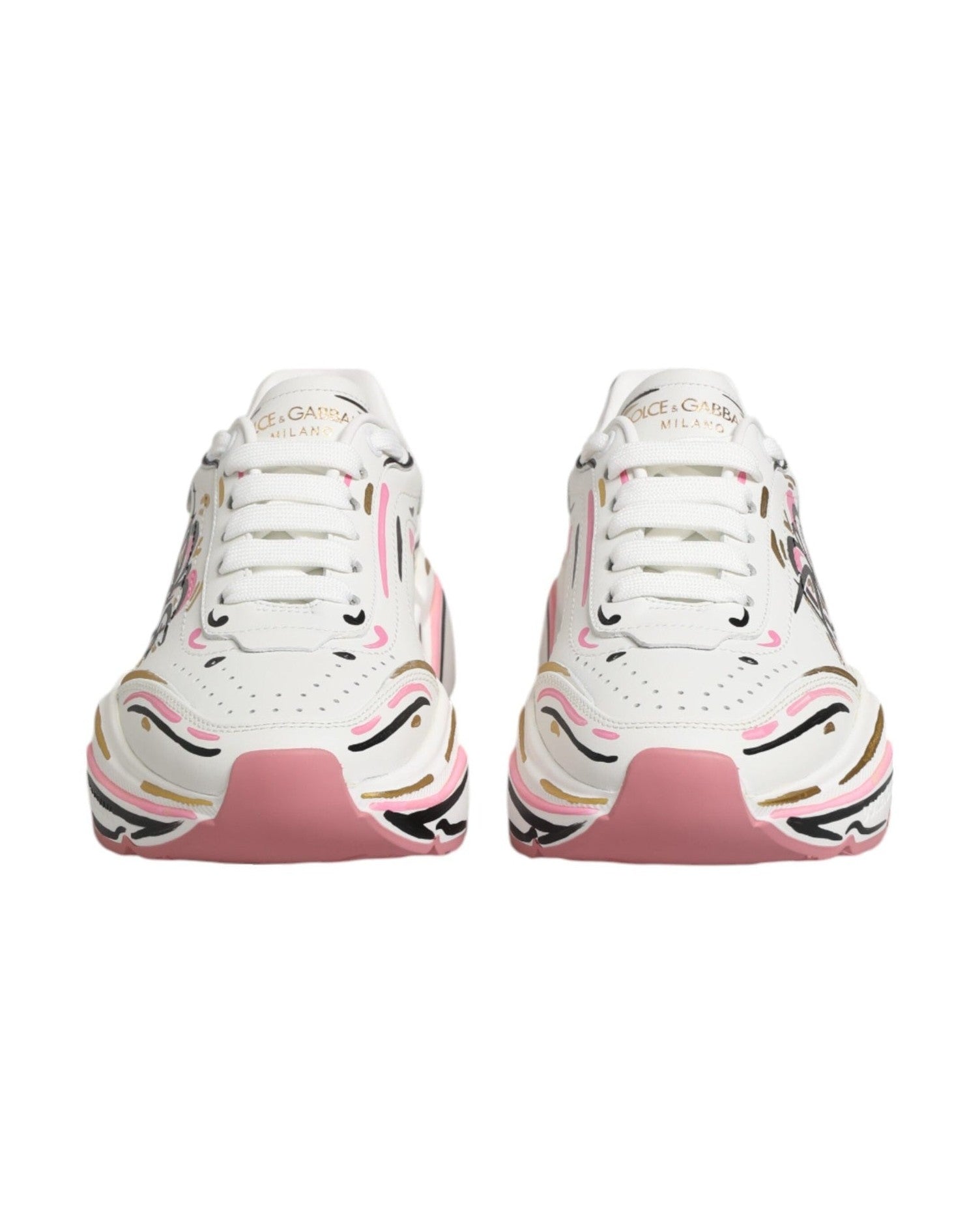 Dolce & Gabbana Multicolor Hand Painted Daymaster Sneaker Shoes Glam Steals