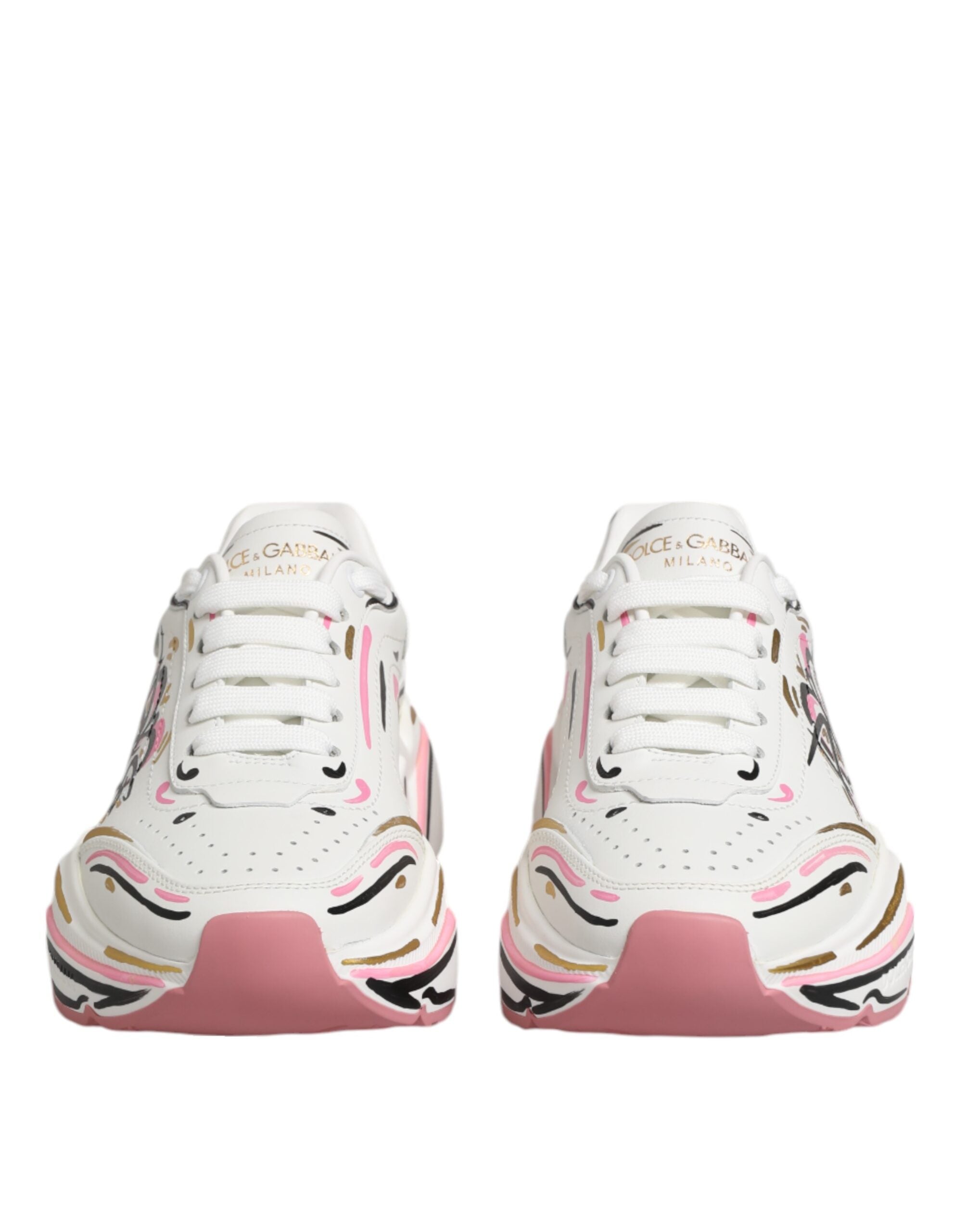 Dolce & Gabbana Multicolor Hand Painted Daymaster Sneaker Shoes Glam Steals