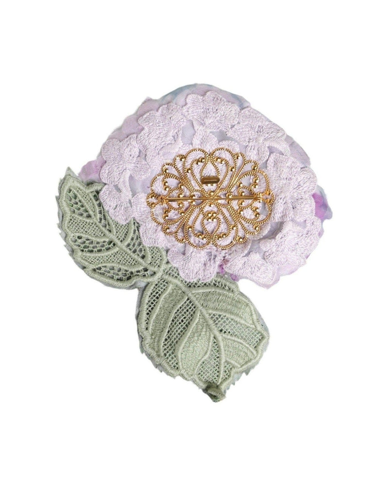 Dolce & Gabbana Hydrangea Brass Pin Multicolor Gold Brooch Glam Steals