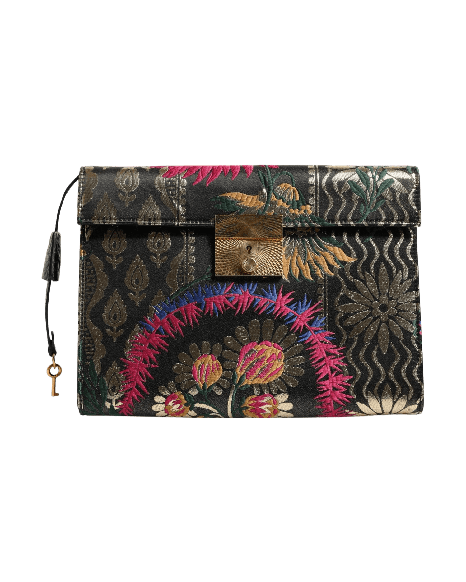 Dolce & Gabbana Multicolor Jacquard Floral Document Briefcase Bag Glam Steals