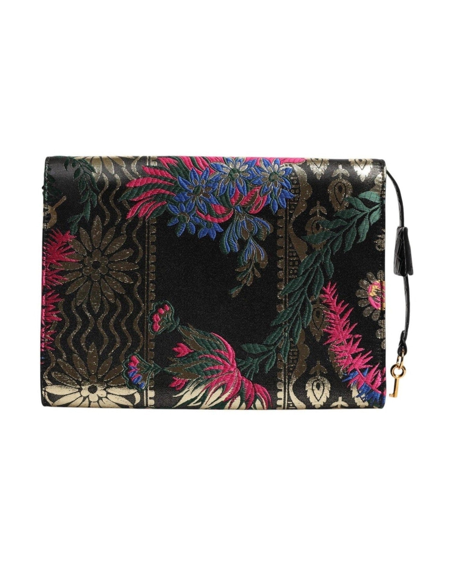 Dolce & Gabbana Multicolor Jacquard Floral Document Briefcase Bag Glam Steals