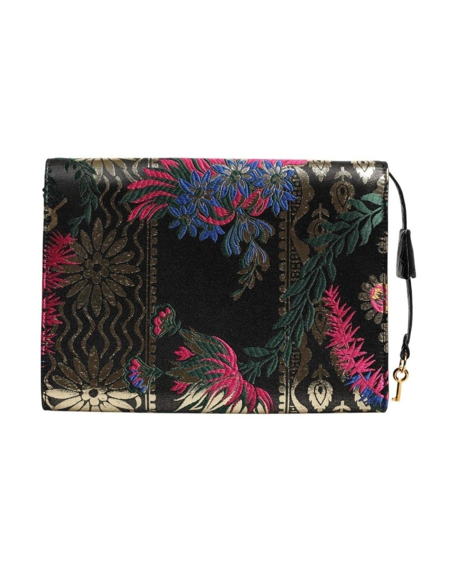 Dolce & Gabbana Multicolor Jacquard Floral Document Briefcase Bag Glam Steals