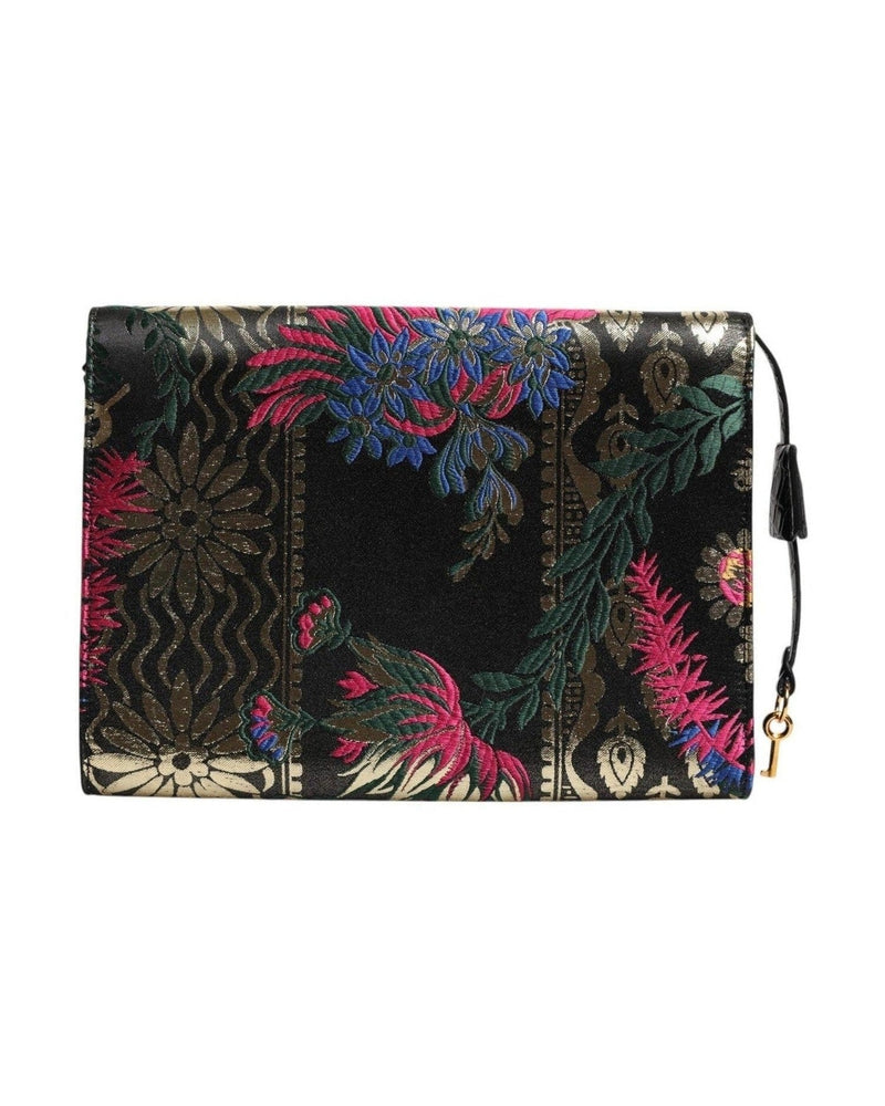 Dolce & Gabbana Multicolor Jacquard Floral Document Briefcase Bag Glam Steals