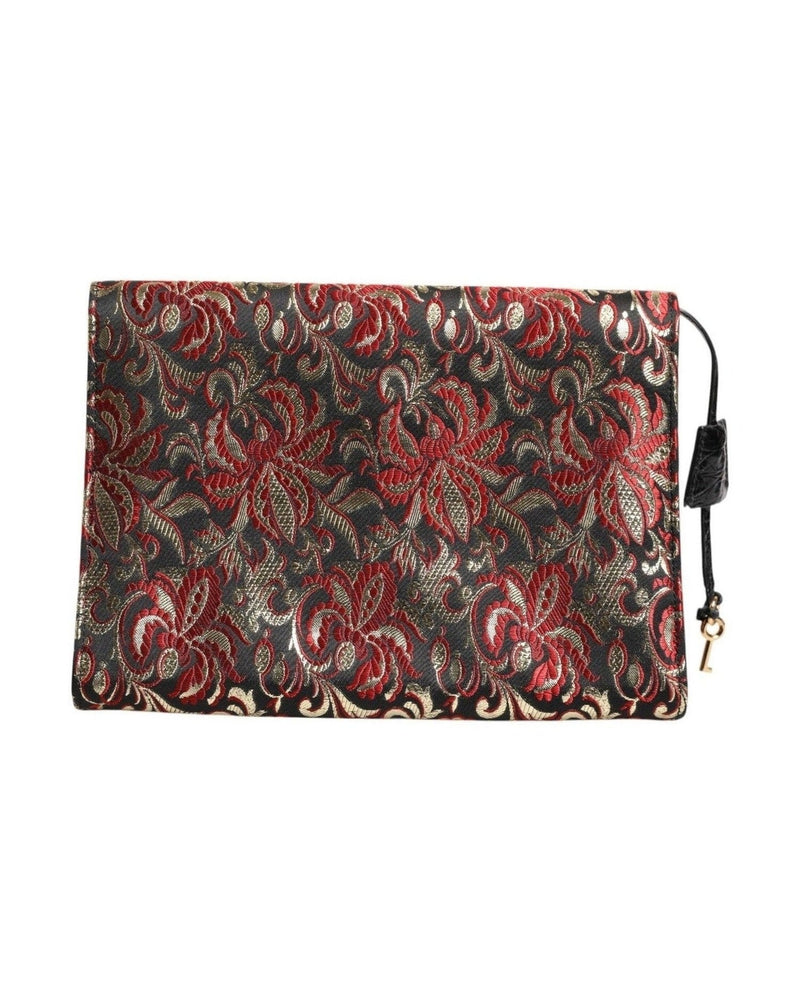 Dolce & Gabbana Multicolor Jacquard Floral Document Briefcase Bag Glam Steals