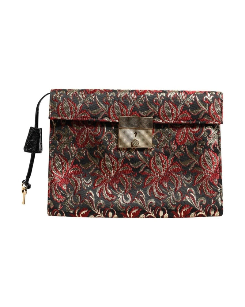 Dolce & Gabbana Multicolor Jacquard Floral Document Briefcase Bag Glam Steals
