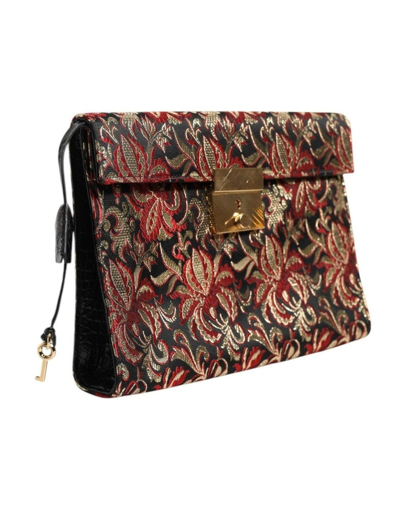 Dolce & Gabbana Multicolor Jacquard Floral Document Briefcase Bag Glam Steals
